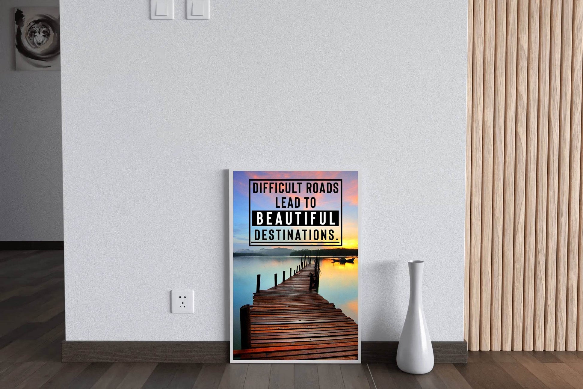 Difficult Road Beautiful Destinations Motivational Wall Art - beink online art store