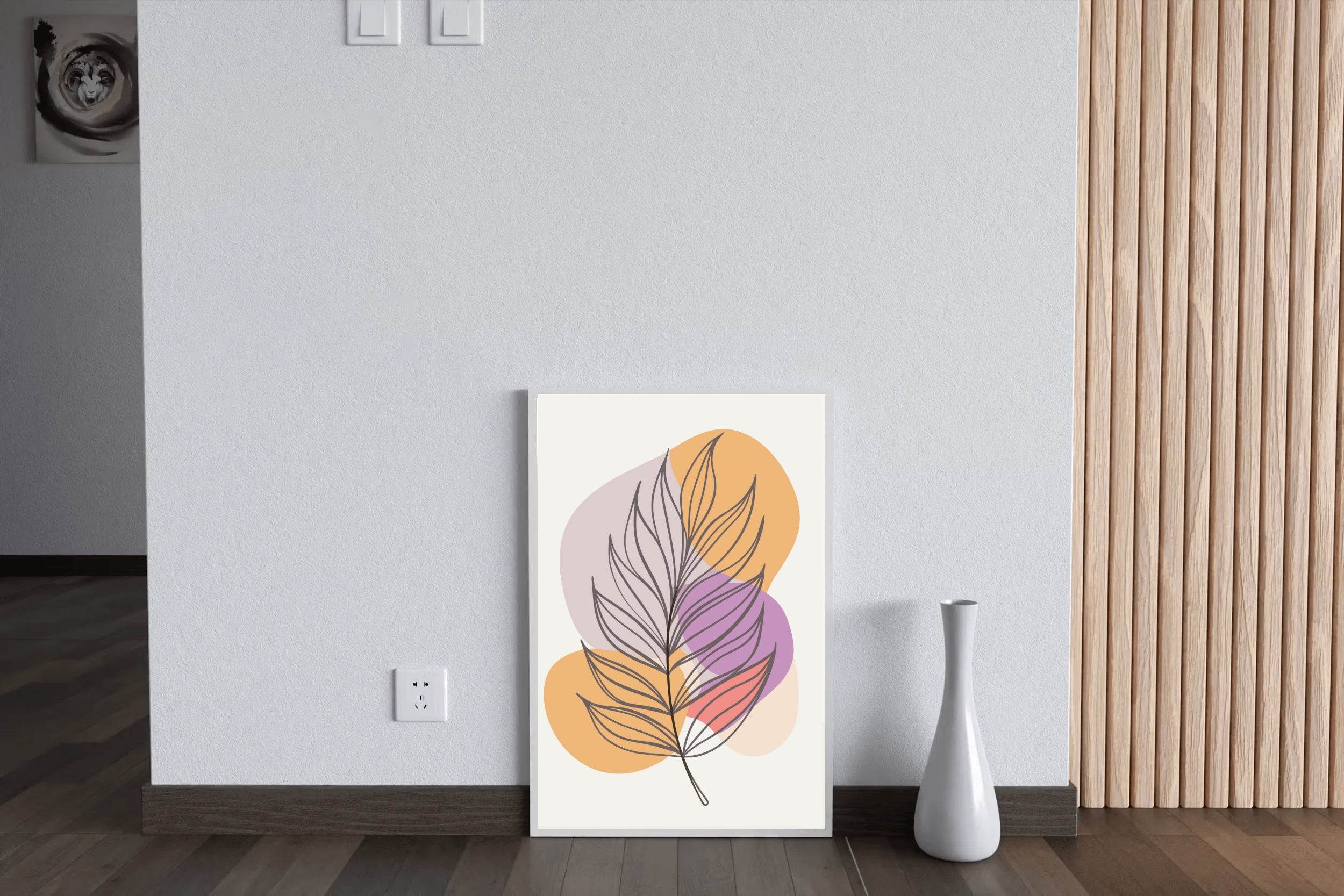 Minimal Design Of Fern Leaves Wall Art - beink online art store