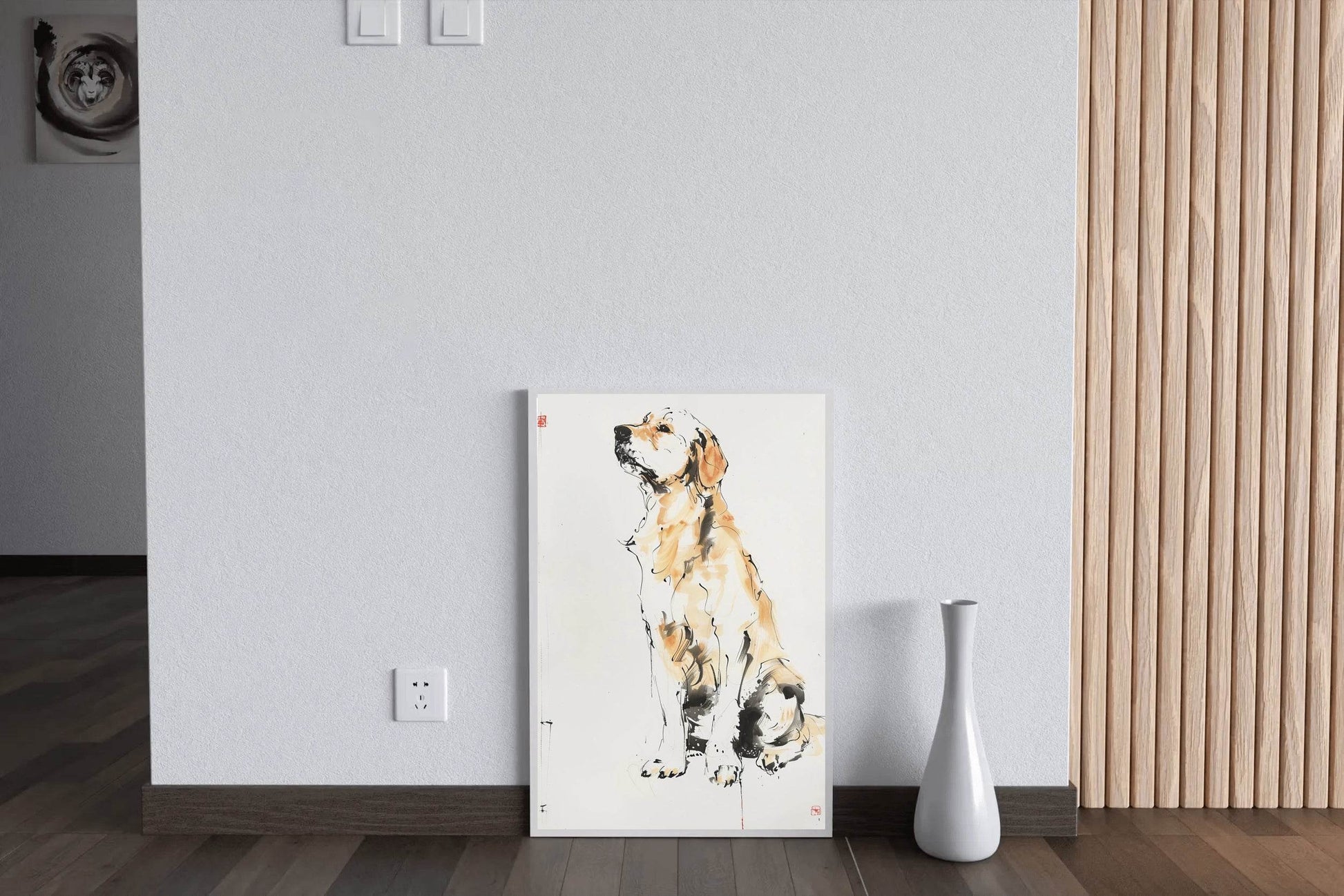 Drawing A Sitting Dog Wall Art - beink online art store
