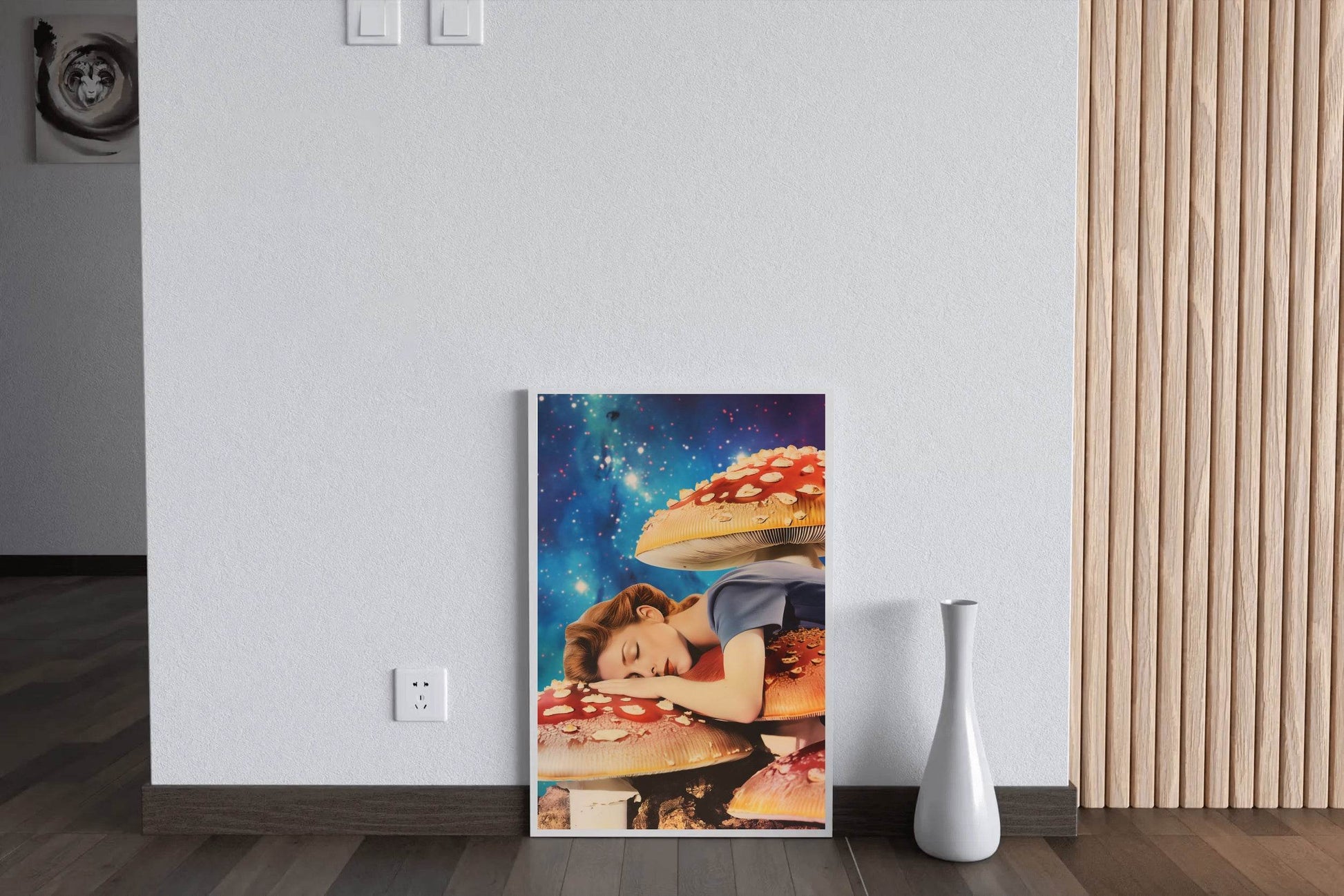 Girl Sleeping On A Mushroom Wall Art - beink online art store