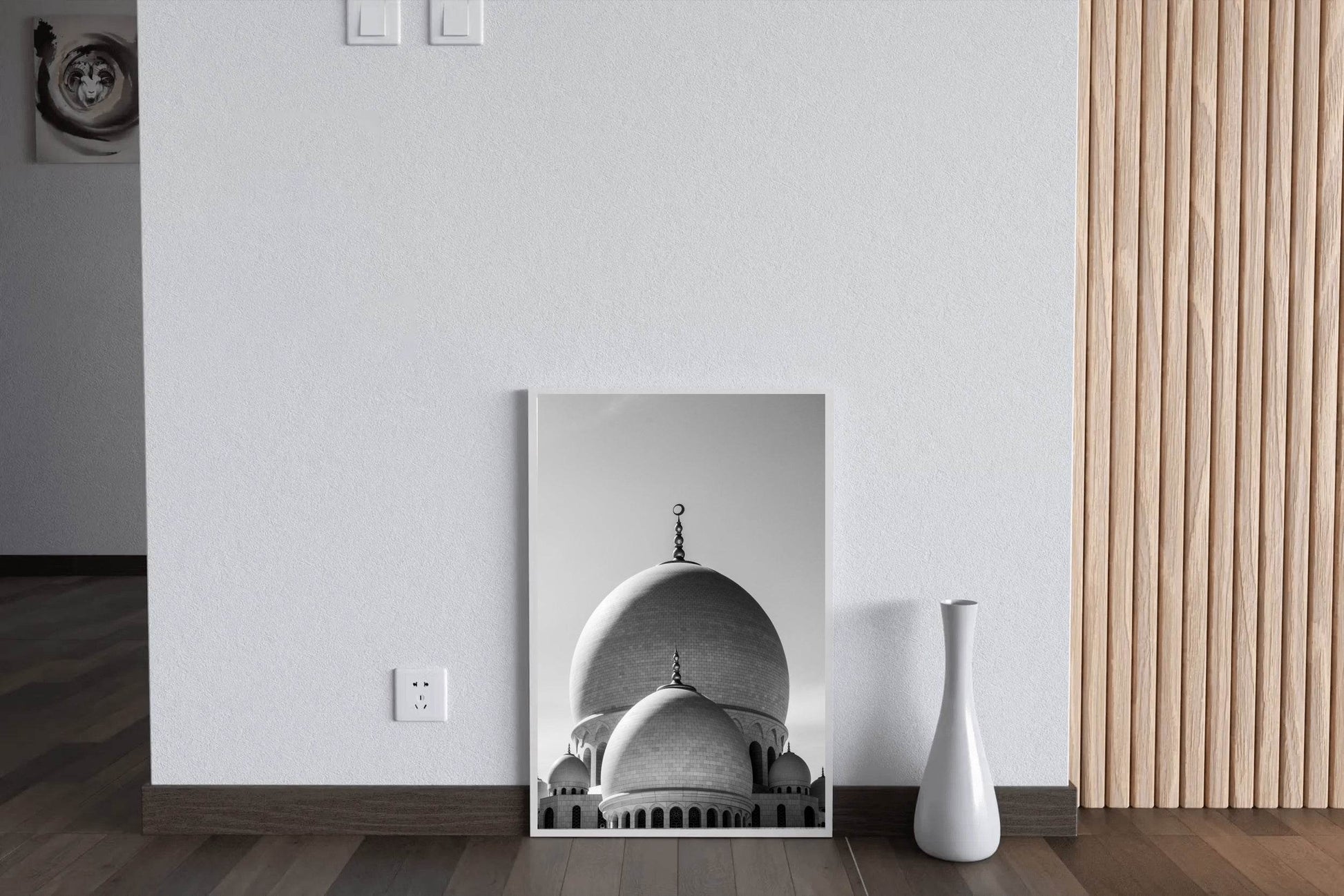 Abu Dhabi Grand Mosque Black & White Wall Art - beink online art store