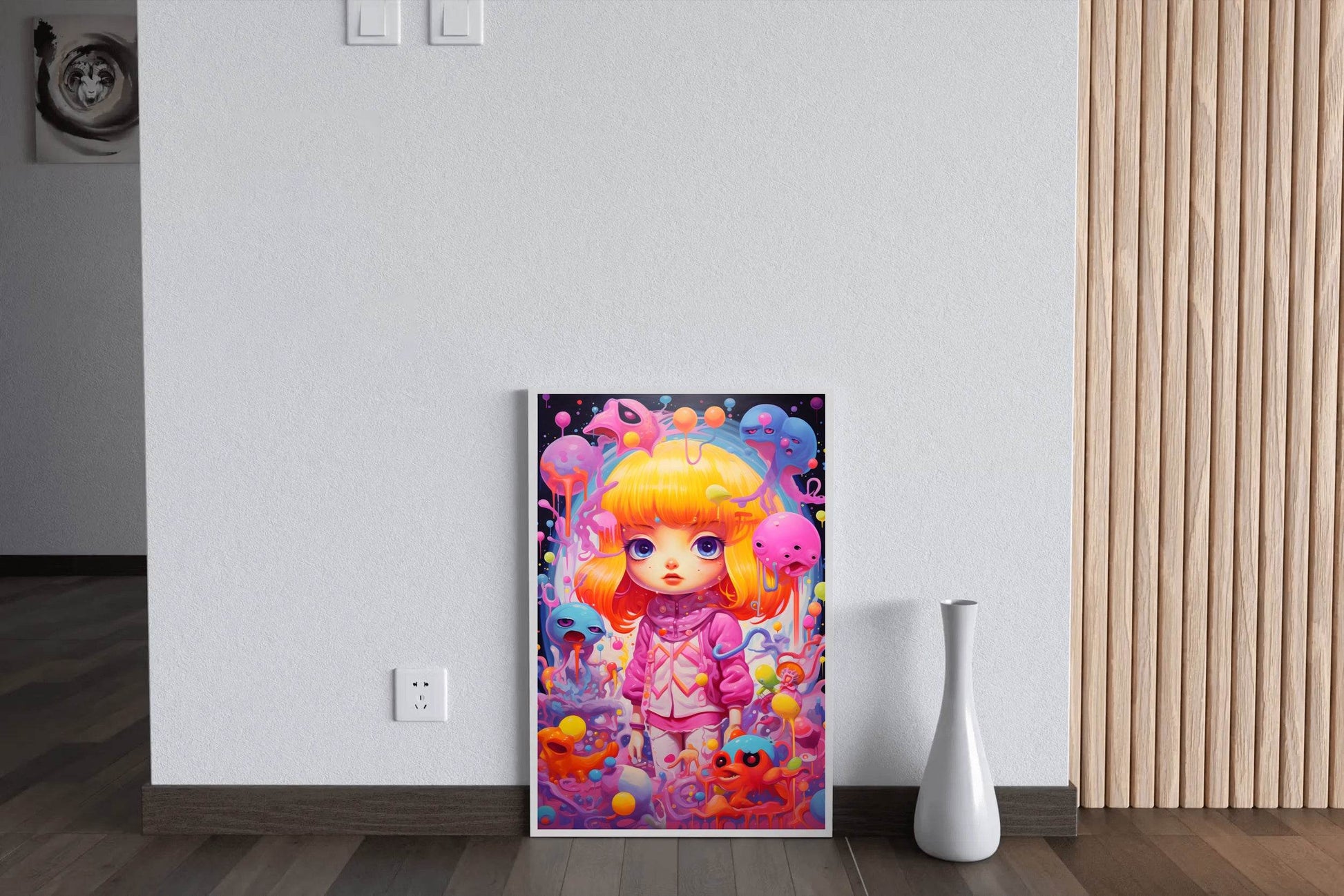 Painting of a Girl with Yellow Hair With Balloon - beink online art store