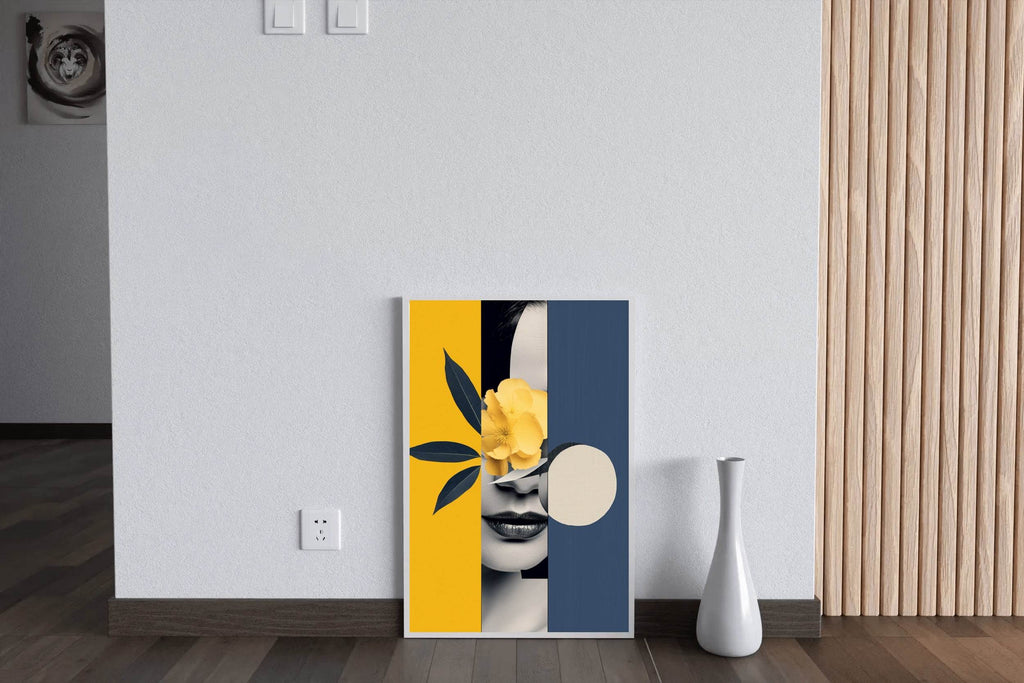 Modern Lady With Flower Abstract Wall Art - beink online art store