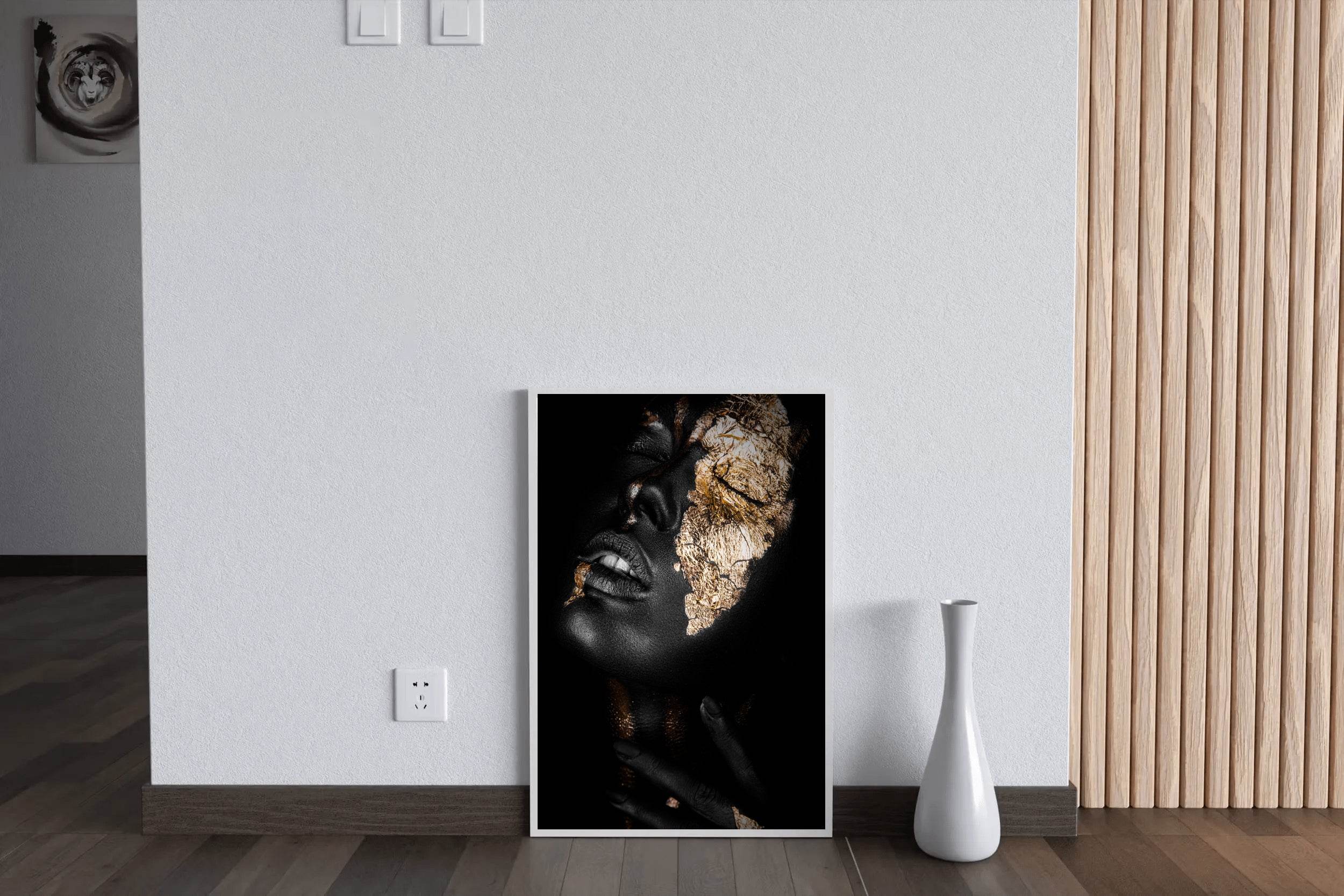Black Woman Adorned With Gold Wall Art - beink online art store