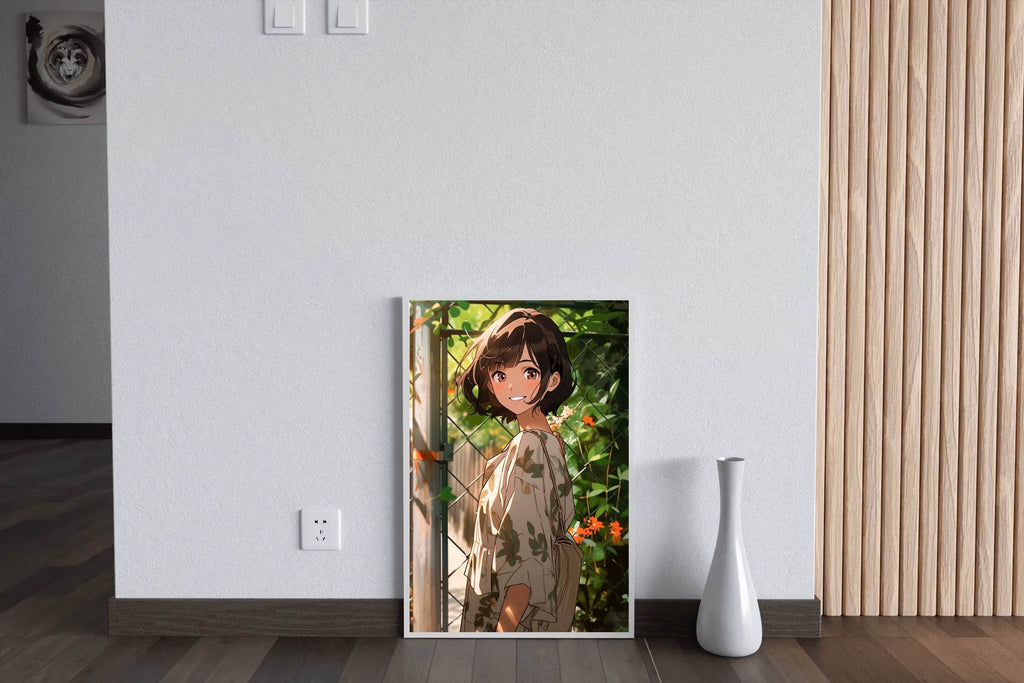 Beautiful Anime Character Garden scene - beink online art store