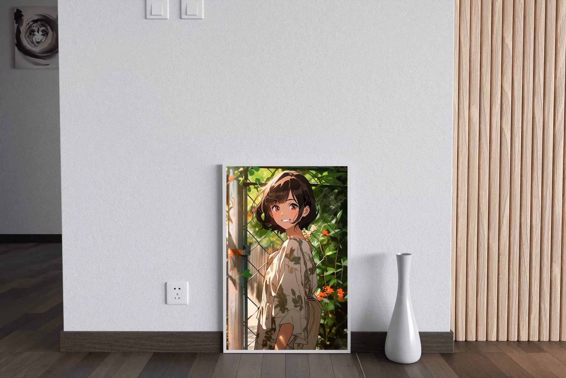 Beautiful Anime Character Garden scene - beink online art store