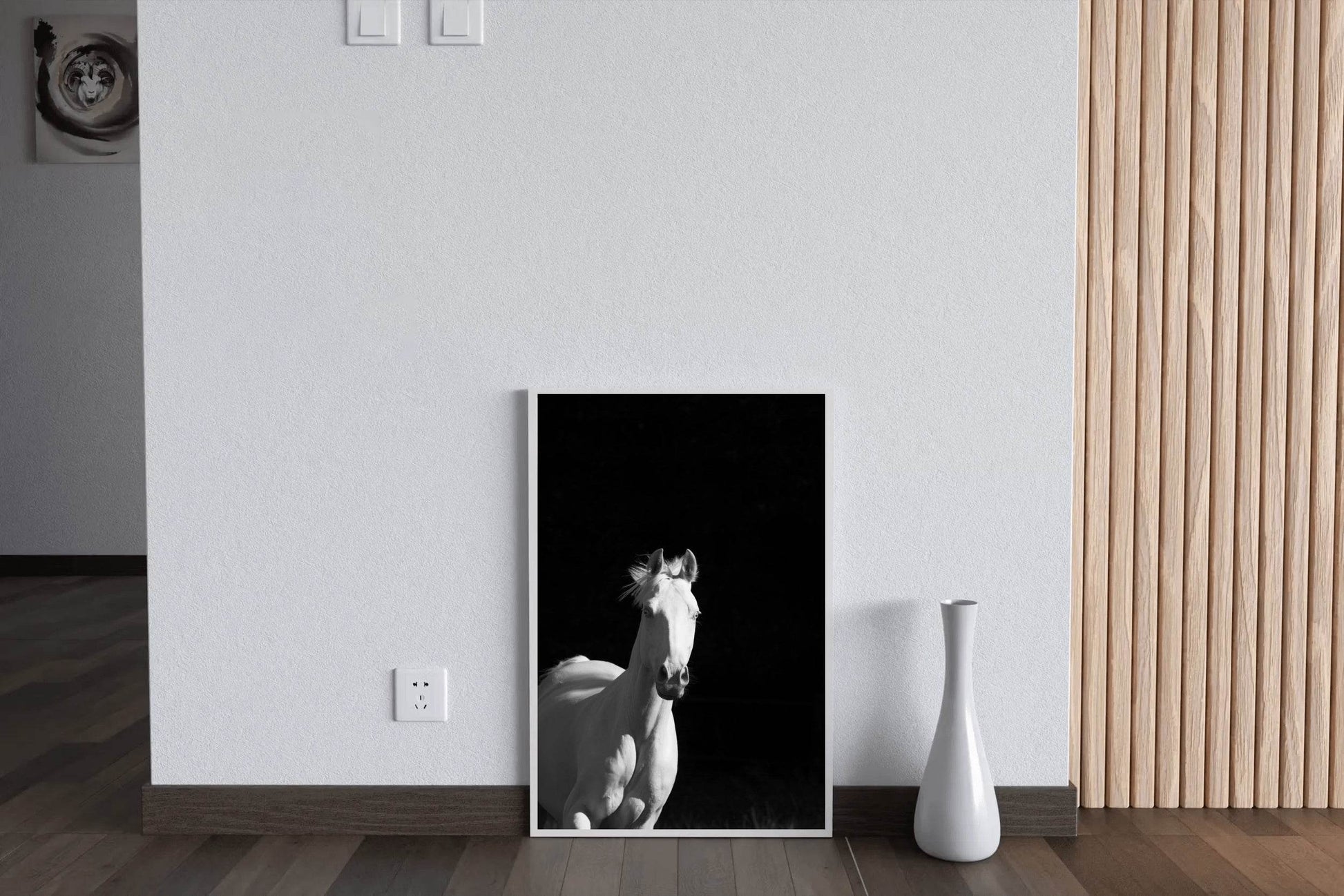 Camarillo White Horse Black & White Wall Art - beink online art store