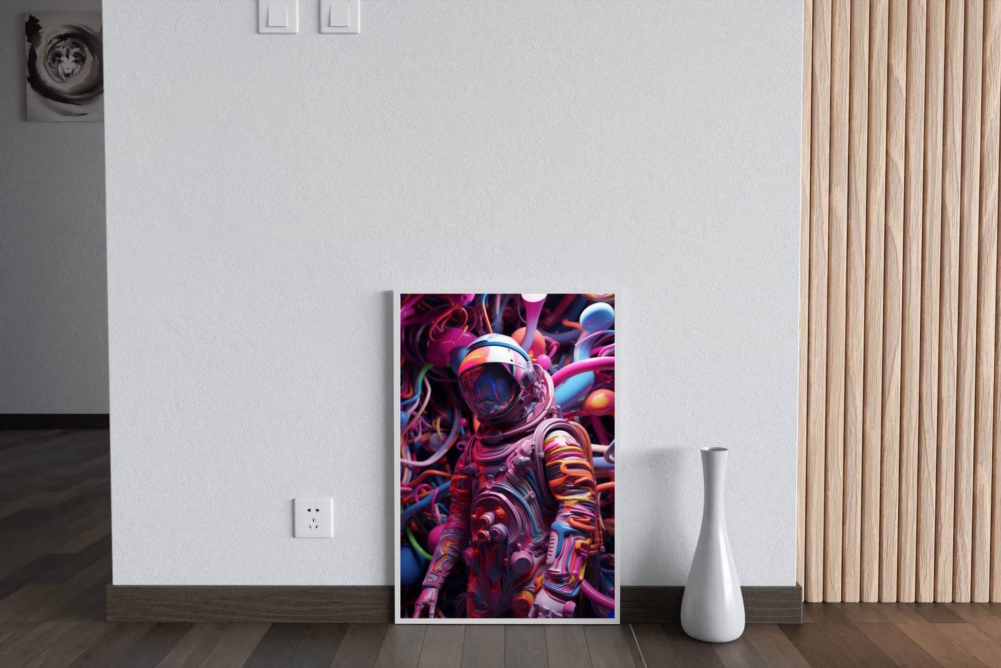 Pink Astronaut fantasy background Wall Art - beink online art store