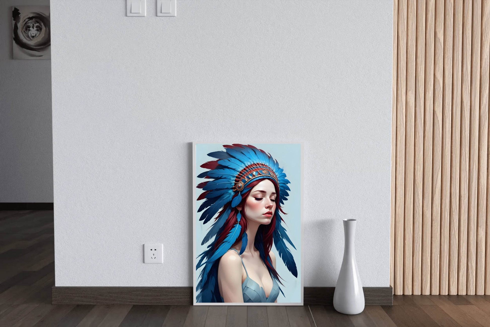 Native American Serenity in Feathers Wall Art - beink online art store
