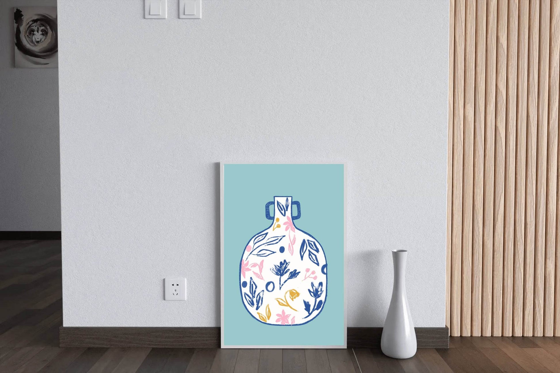 Vase With Flower Design Wall Art - beink online art store