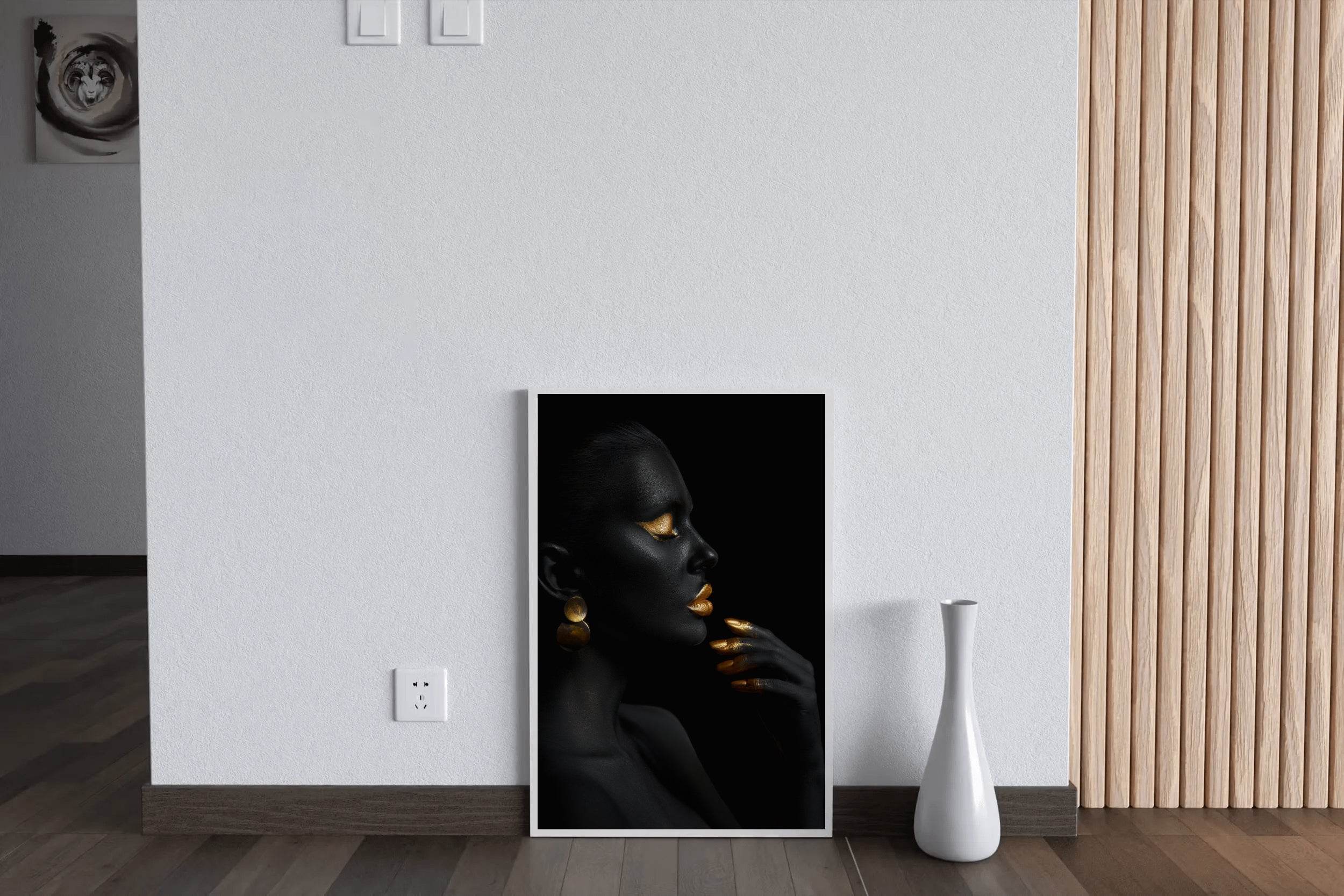 Women Painted Golden Black and White Wall Art - beink online art store