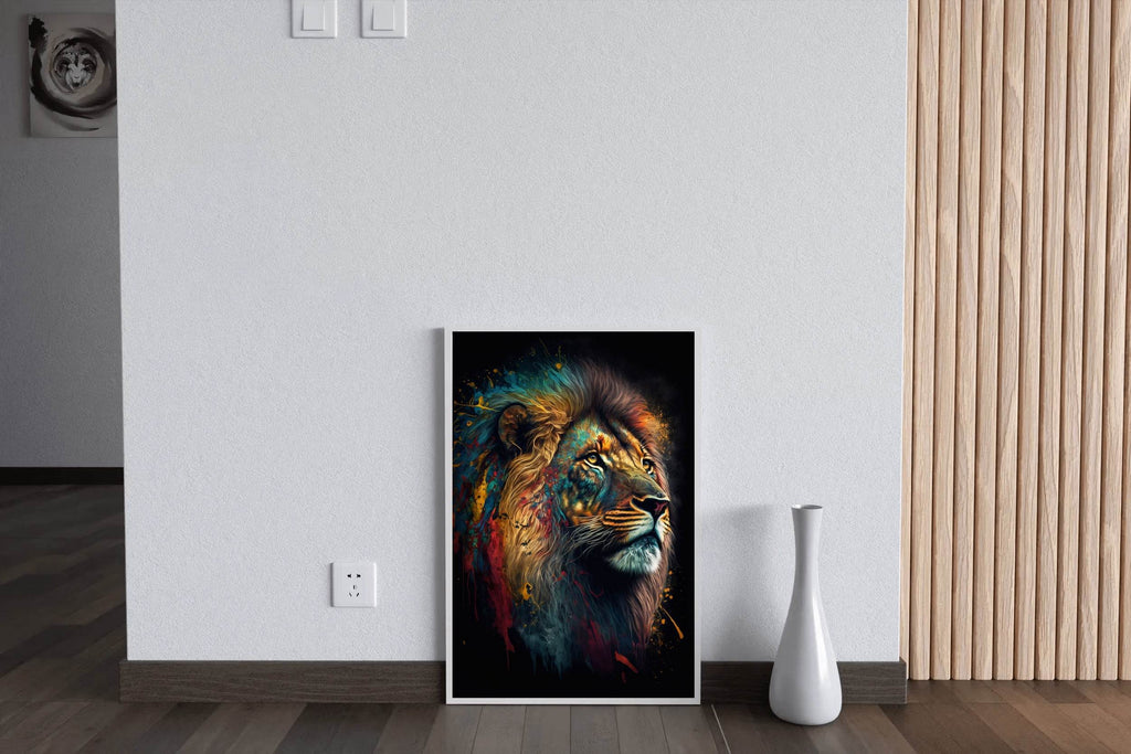 Painting of Volcanic Lion Head Wall Art - beink online art store