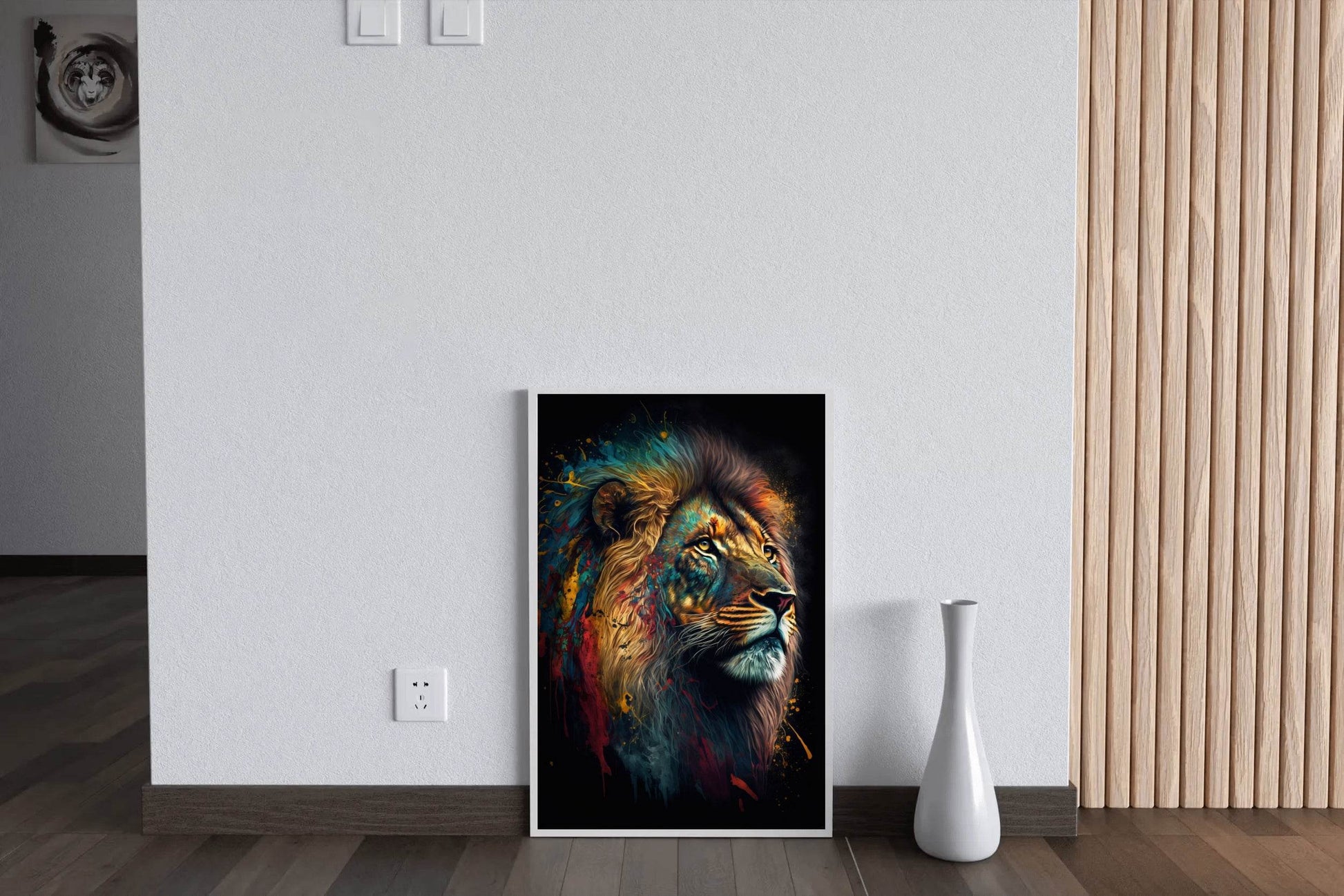 Painting of Volcanic Lion Head Wall Art - beink online art store