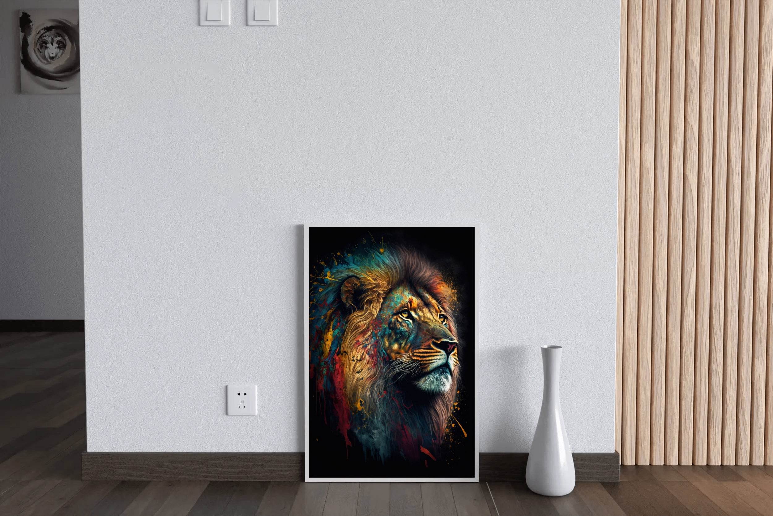 Painting of Volcanic Lion Head Wall Art - beink online art store