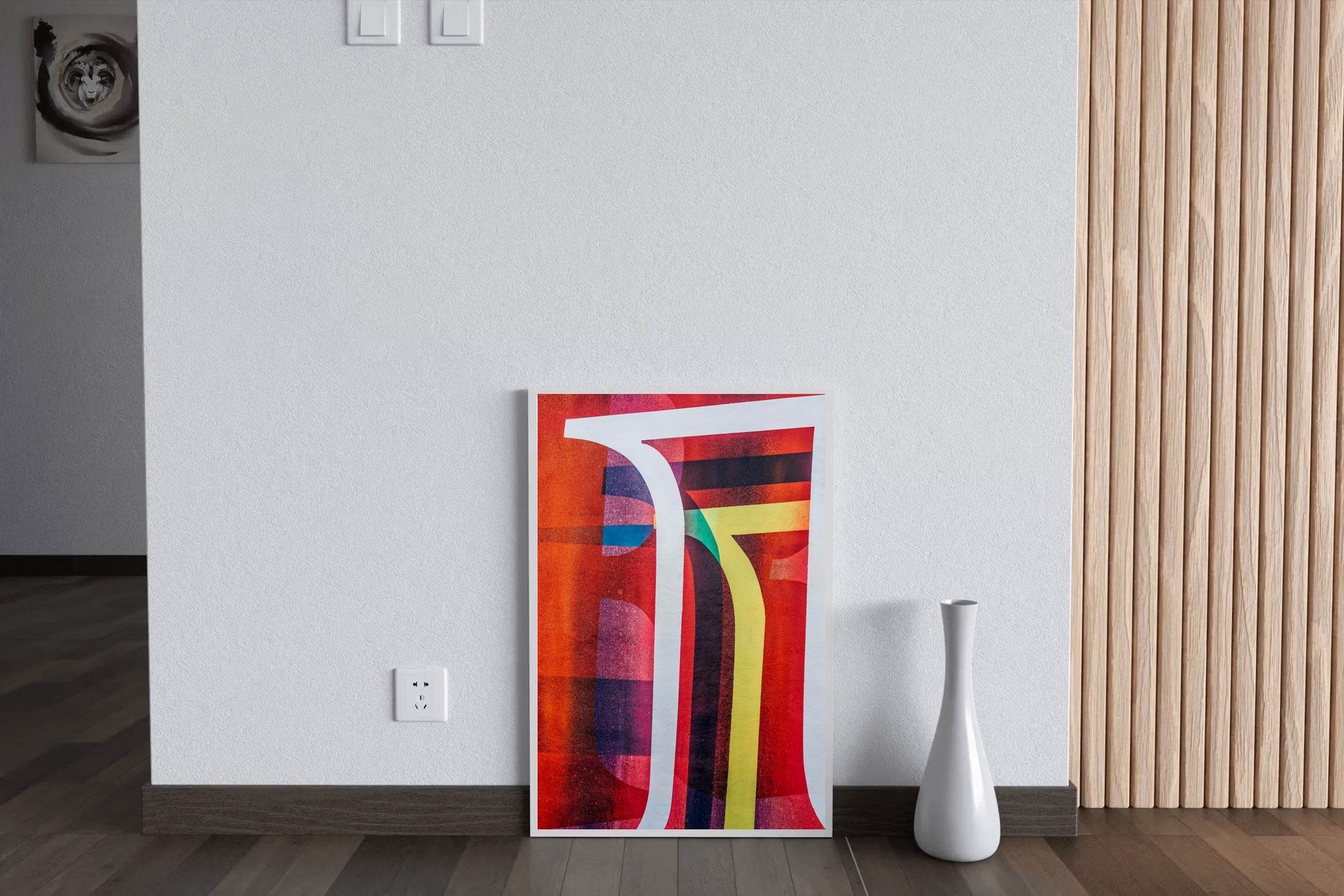 Colorful Red Background Abstract Wall Art - beink online art store