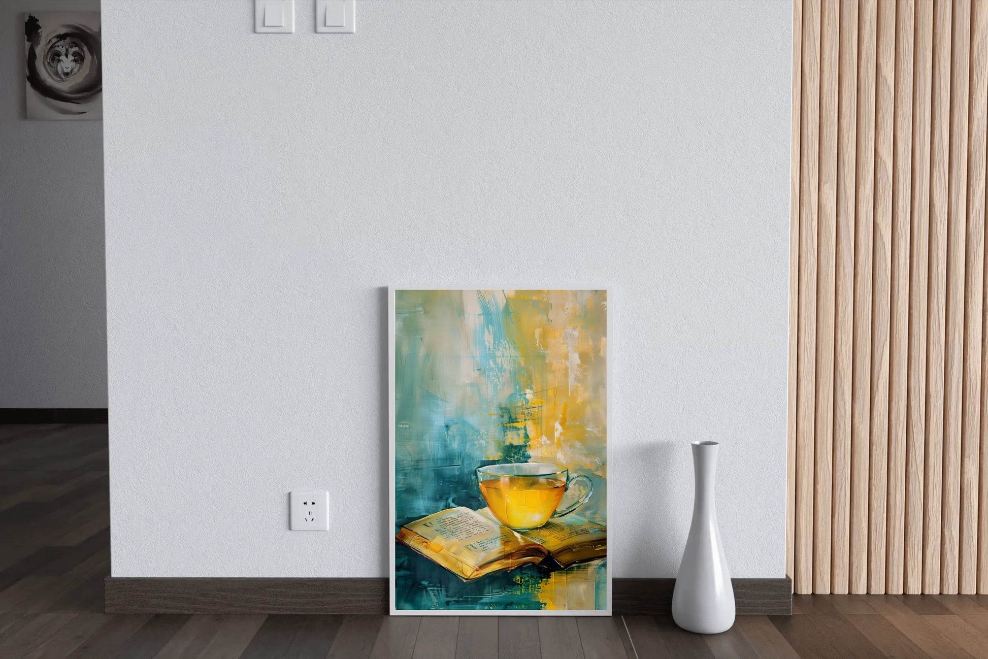 Painting A Cup Of Tea On A Book Wall Art - beink online art store