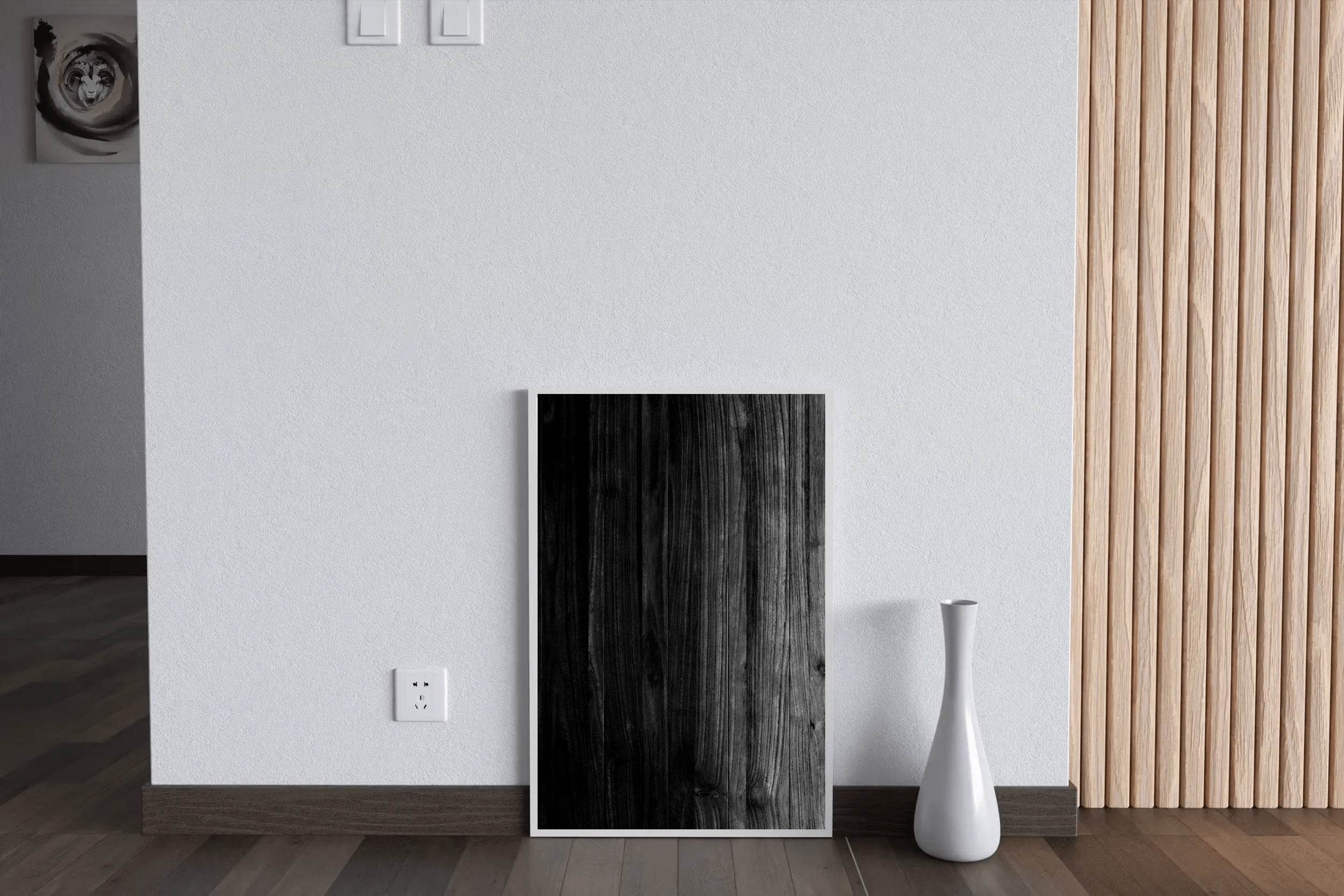 Wood Textured Black & White Wall Art - beink online art store