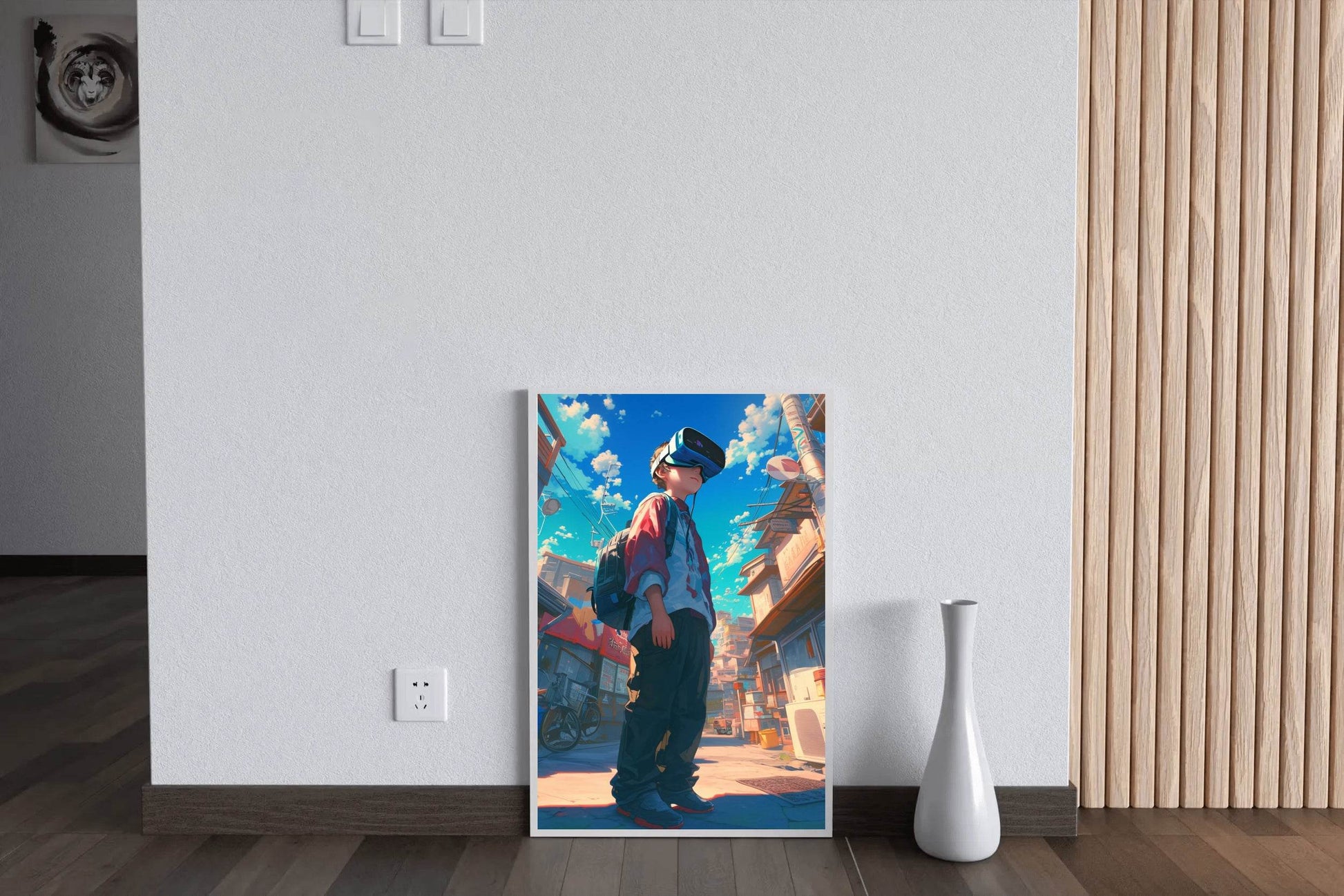 Anime character Using Virtual Reality Glasses Anime Wall Art - beink online art store