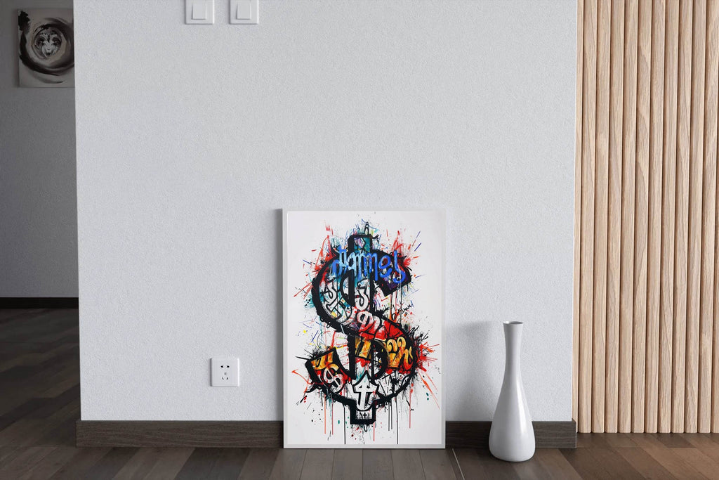 Colorful Abstract Dollar Illustration Wall Art - beink online art store