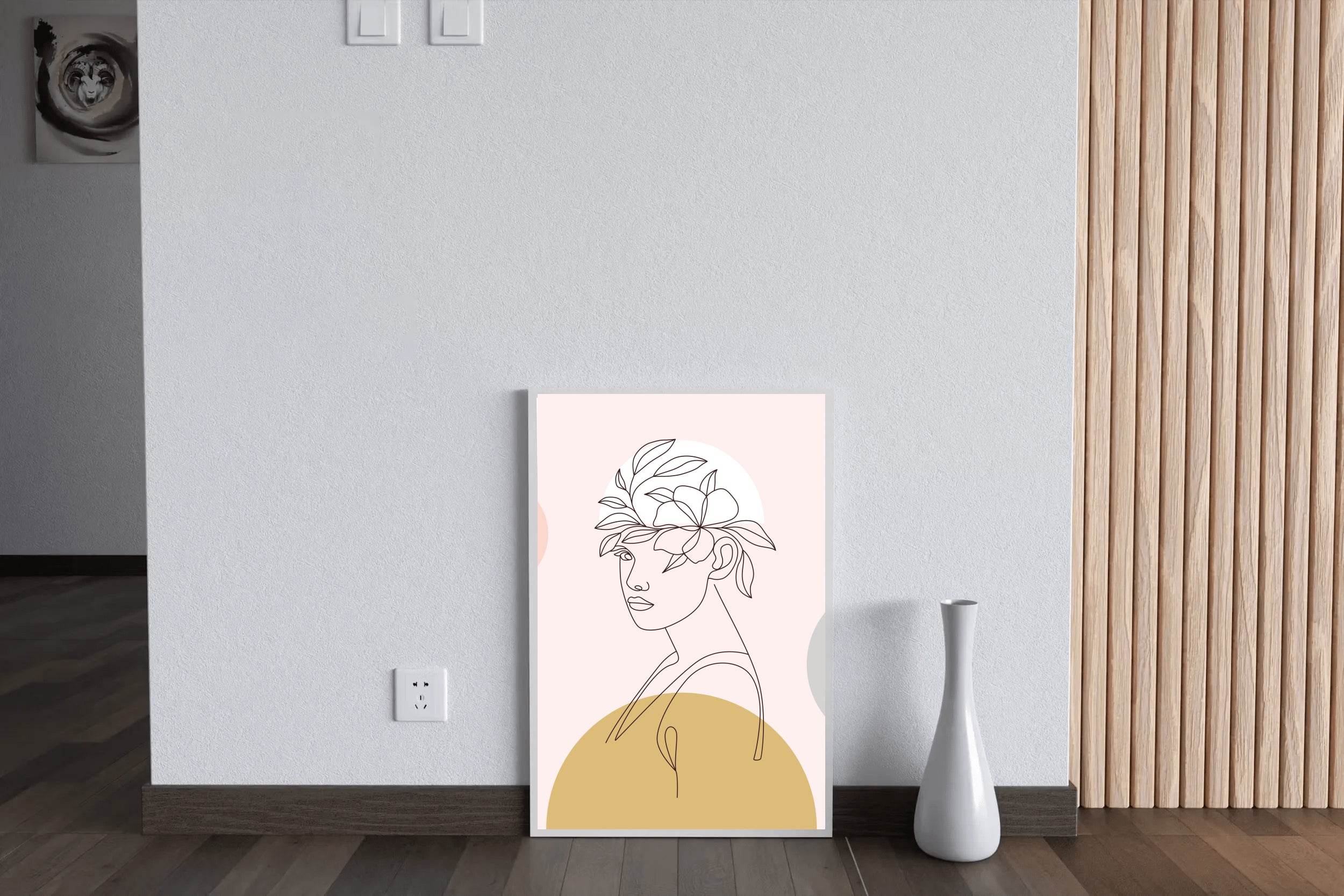 Minimal Design of Beautiful Head Flower Wall Art - beink online art store