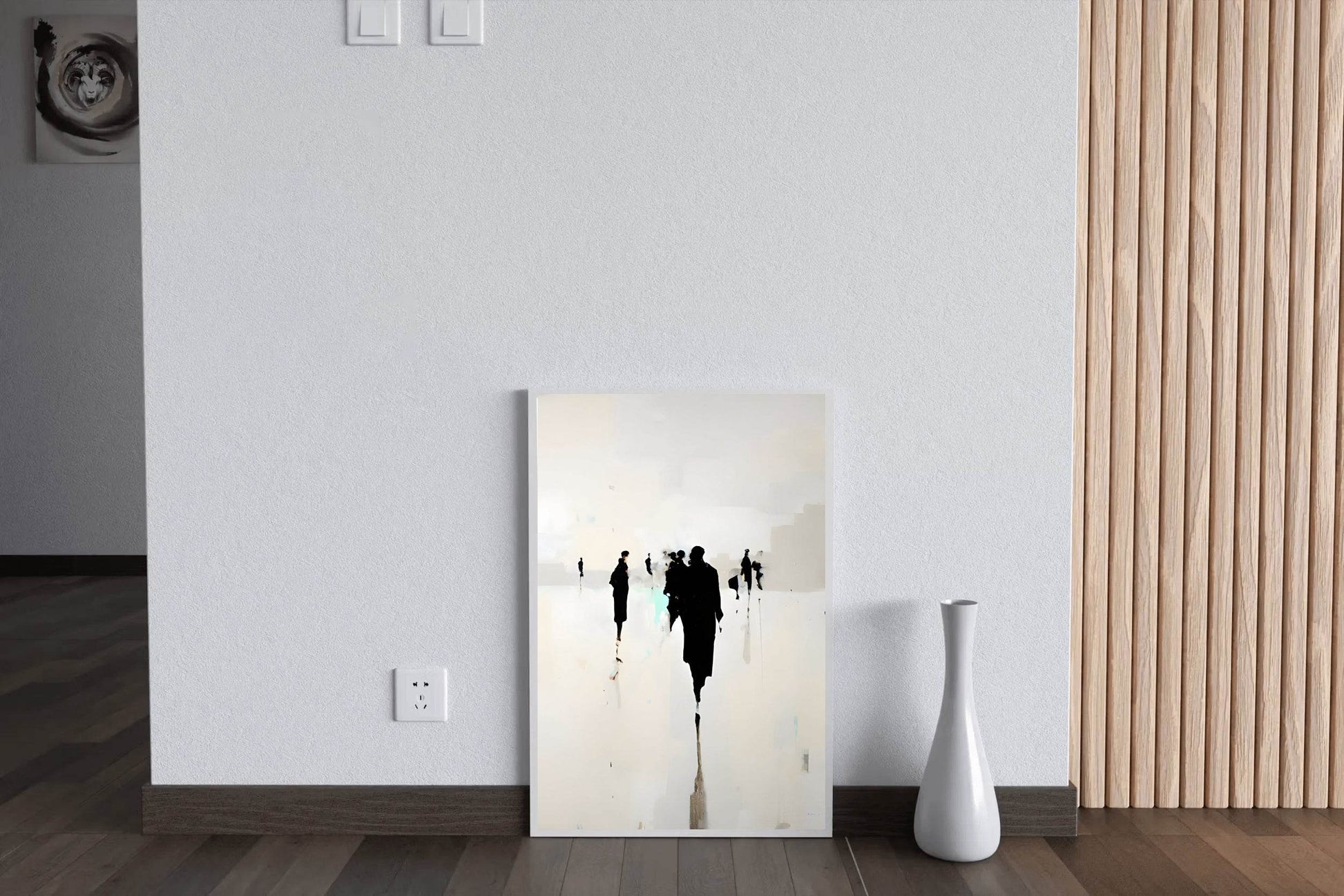 Black Foggy Figures Modern Wall Art - beink online art store
