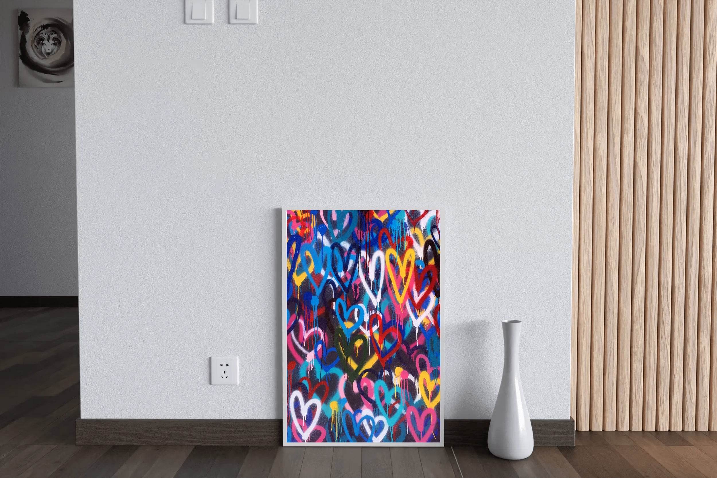 Multicolor Heartshape Background Wall Art - beink online art store