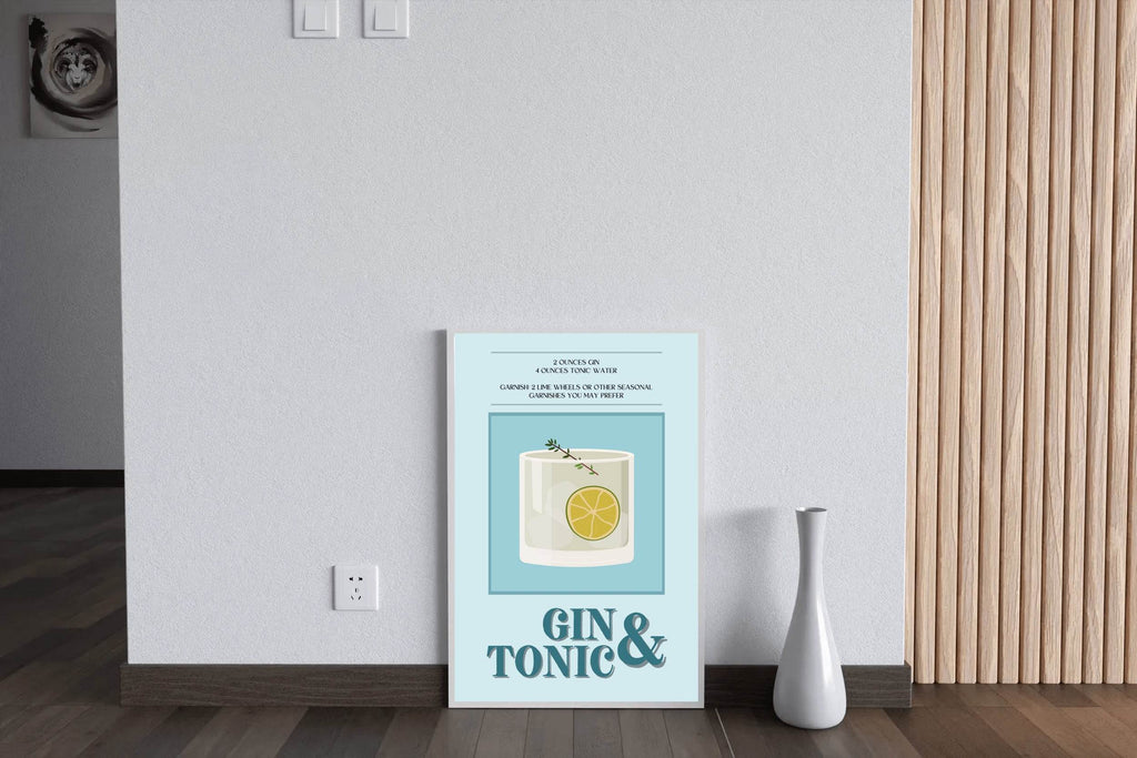 Lemon Gin And Tonic Cocktail Wall Art - beink online art store