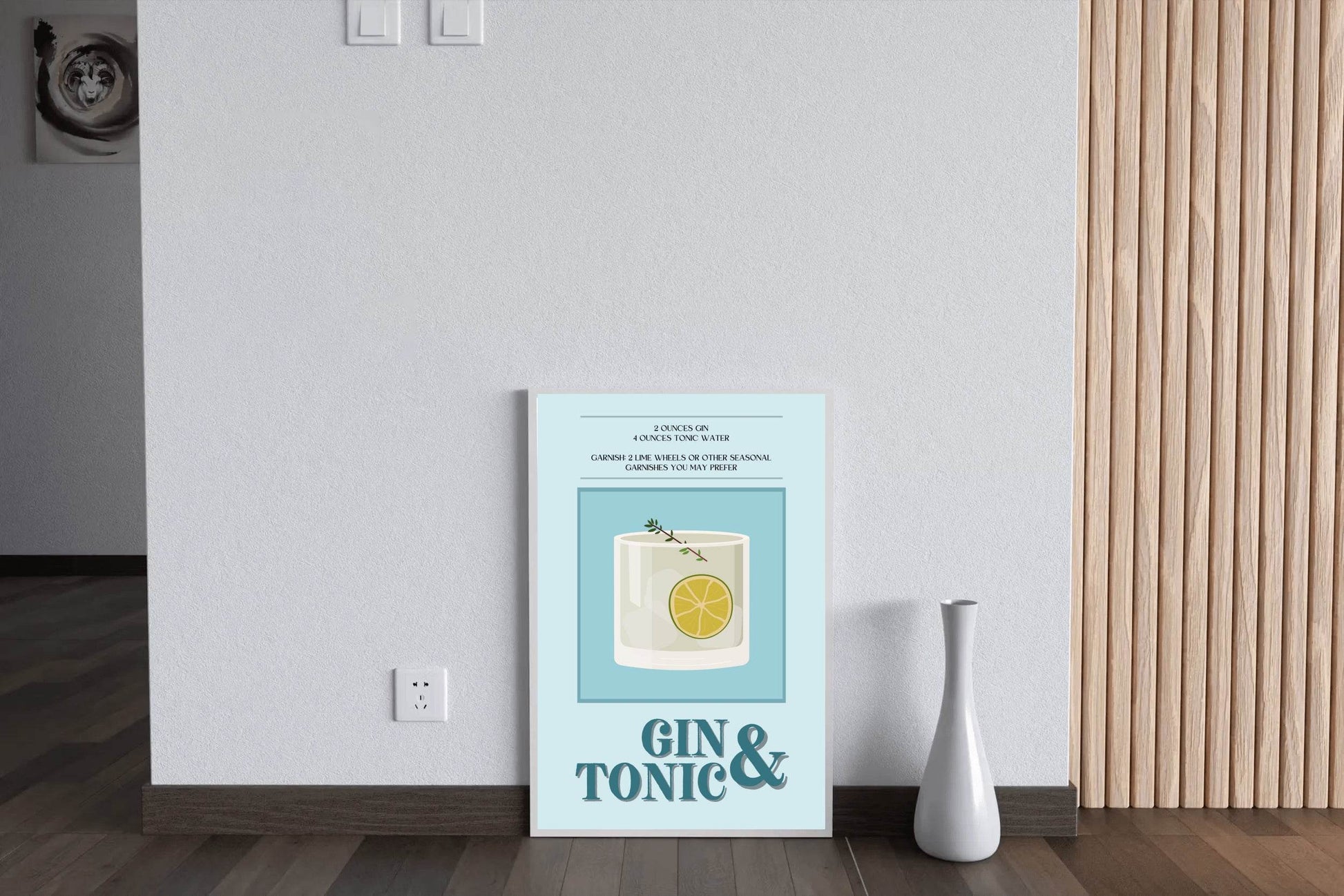 Lemon Gin And Tonic Cocktail Wall Art - beink online art store