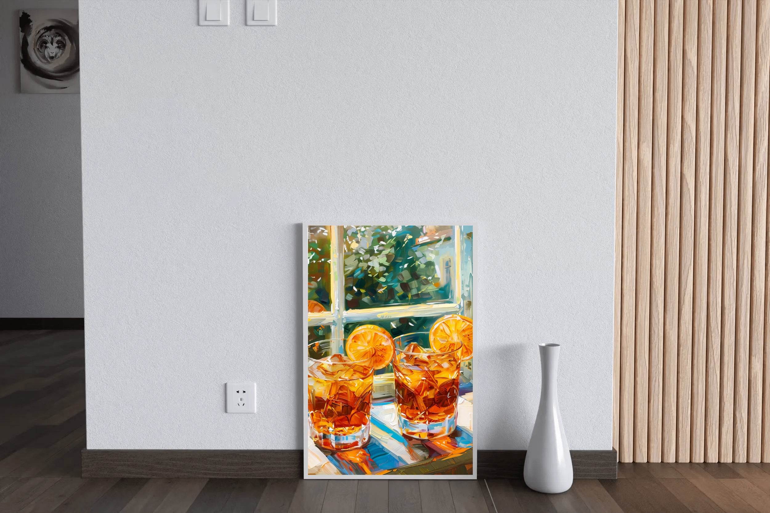 Two Glasses of Iced Tea Window View Wall Art - beink online art store