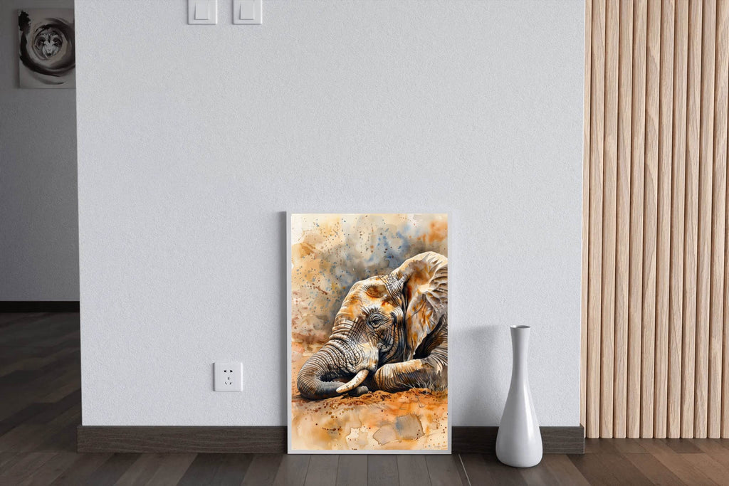 Watercolor Elephant Illustration Wall Art - beink online art store