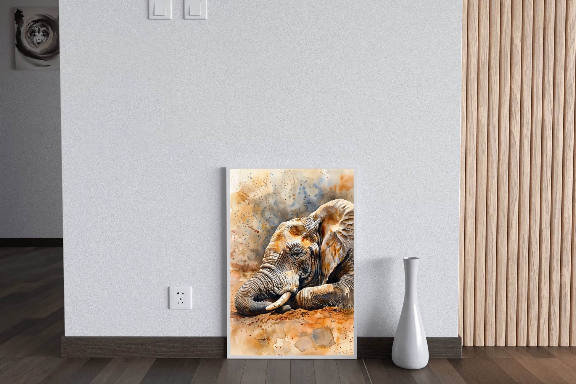 Watercolor Elephant Illustration Wall Art - beink online art store