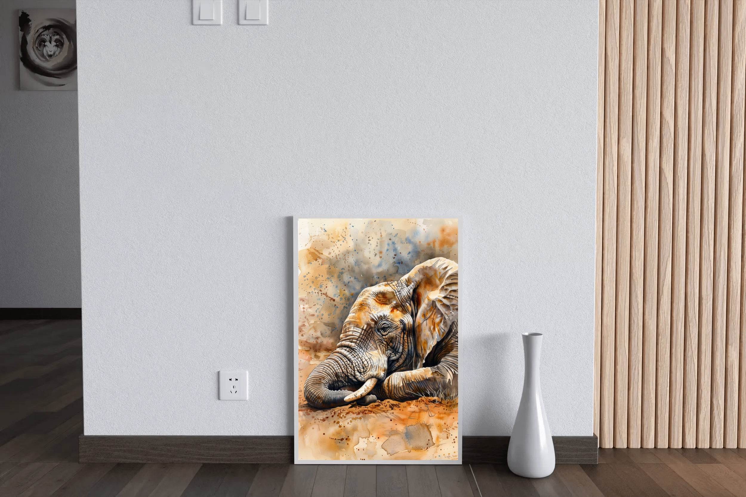 Watercolor Elephant Illustration Wall Art - beink online art store