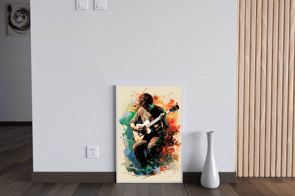 Playing Music With Guitar Wall Art - beink online art store
