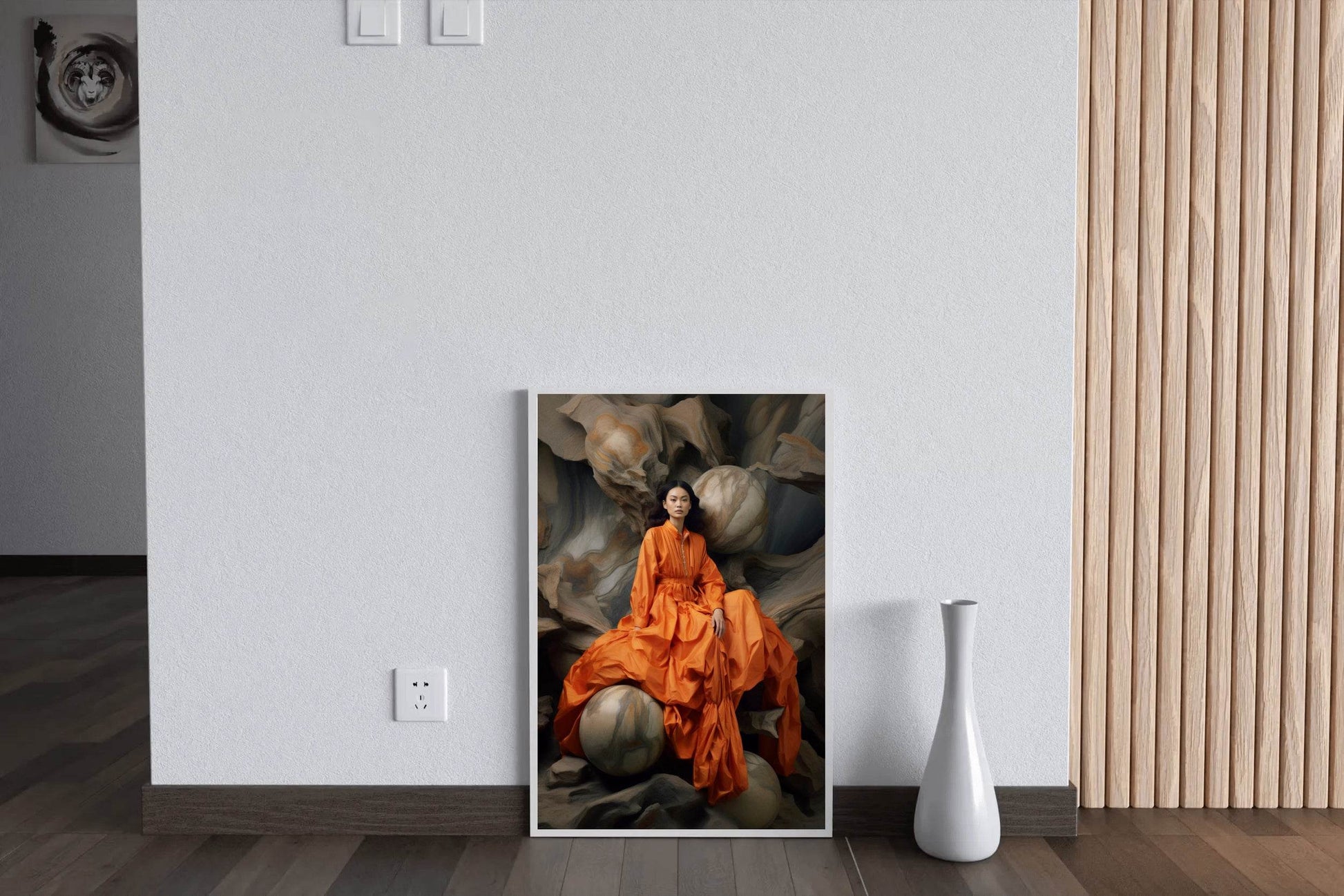 The Serena Maxi Dress in Bright Orange Wall Art - beink online art store