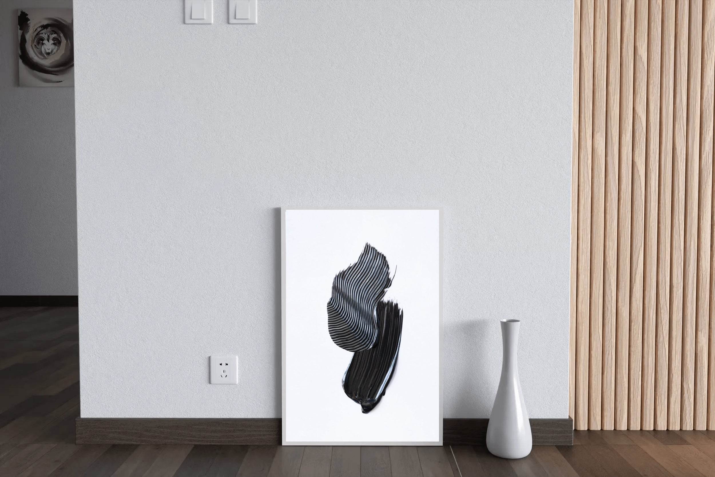 Mascara Brush Stroke Black & White Wall Art - beink online art store