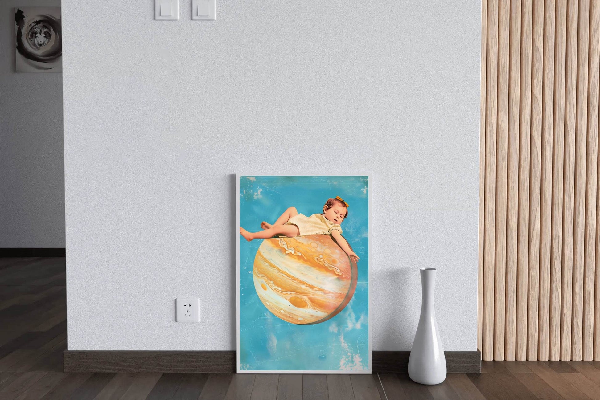 Baby Girl Sleeping On Mars Wall Art - beink online art store