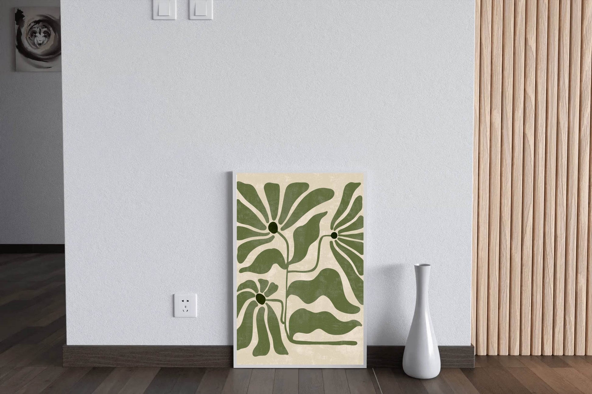Abstract Green Flower Painting ArtWork - beink online art store