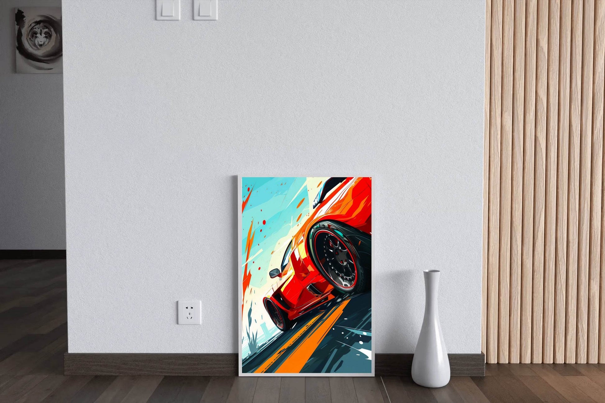 Ferrari Red Cartoon Style Wall Art - beink online art store
