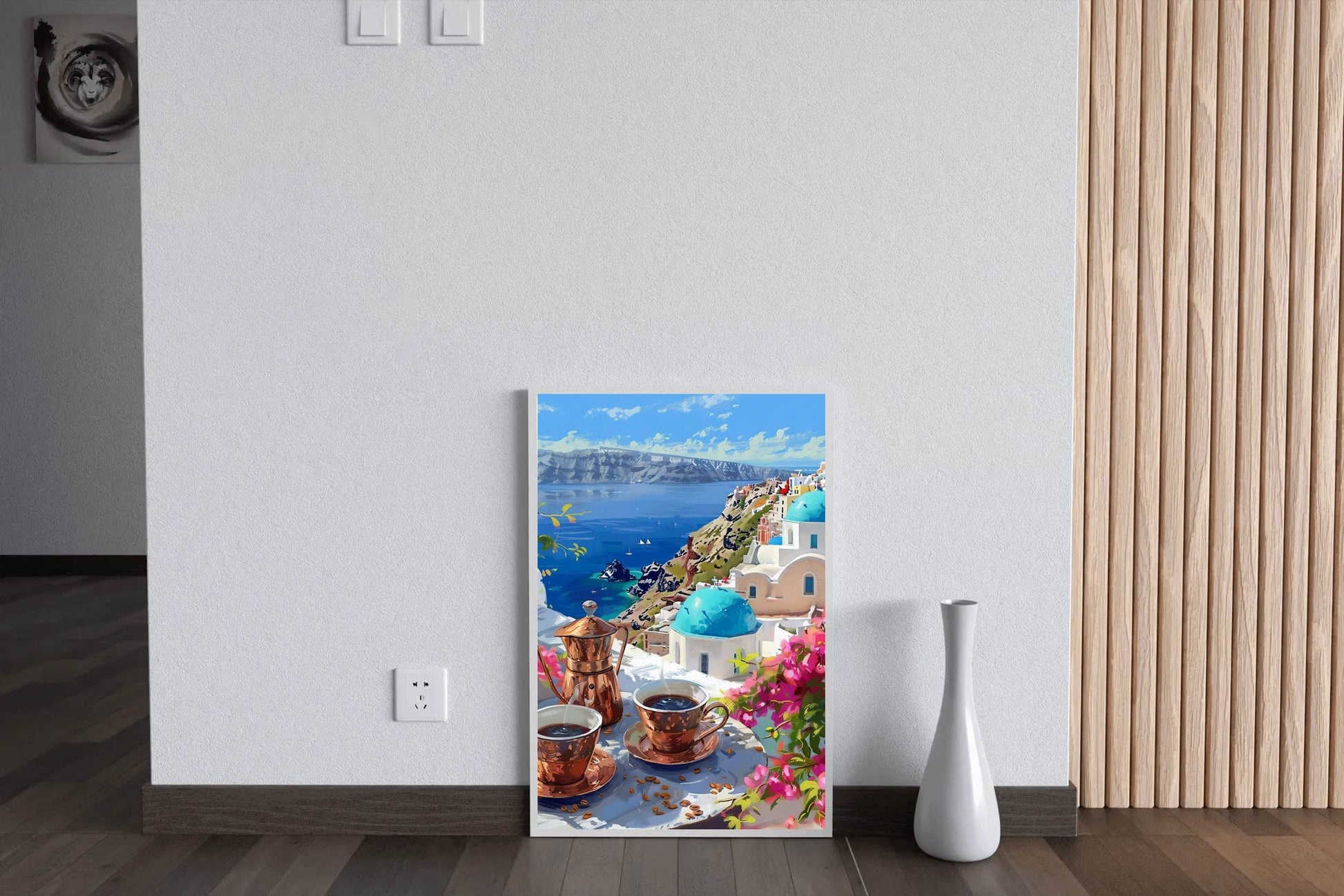 Greek Coffee in Santorini Wall Art - beink online art store