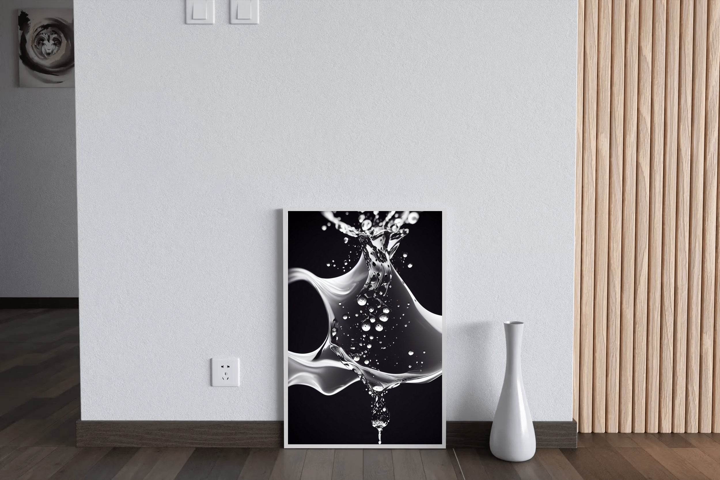 Water Splash Black & White Wall Art - beink online art store