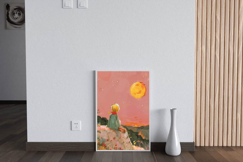 Boy Sitting on the Edge of the Mountain - beink online art store