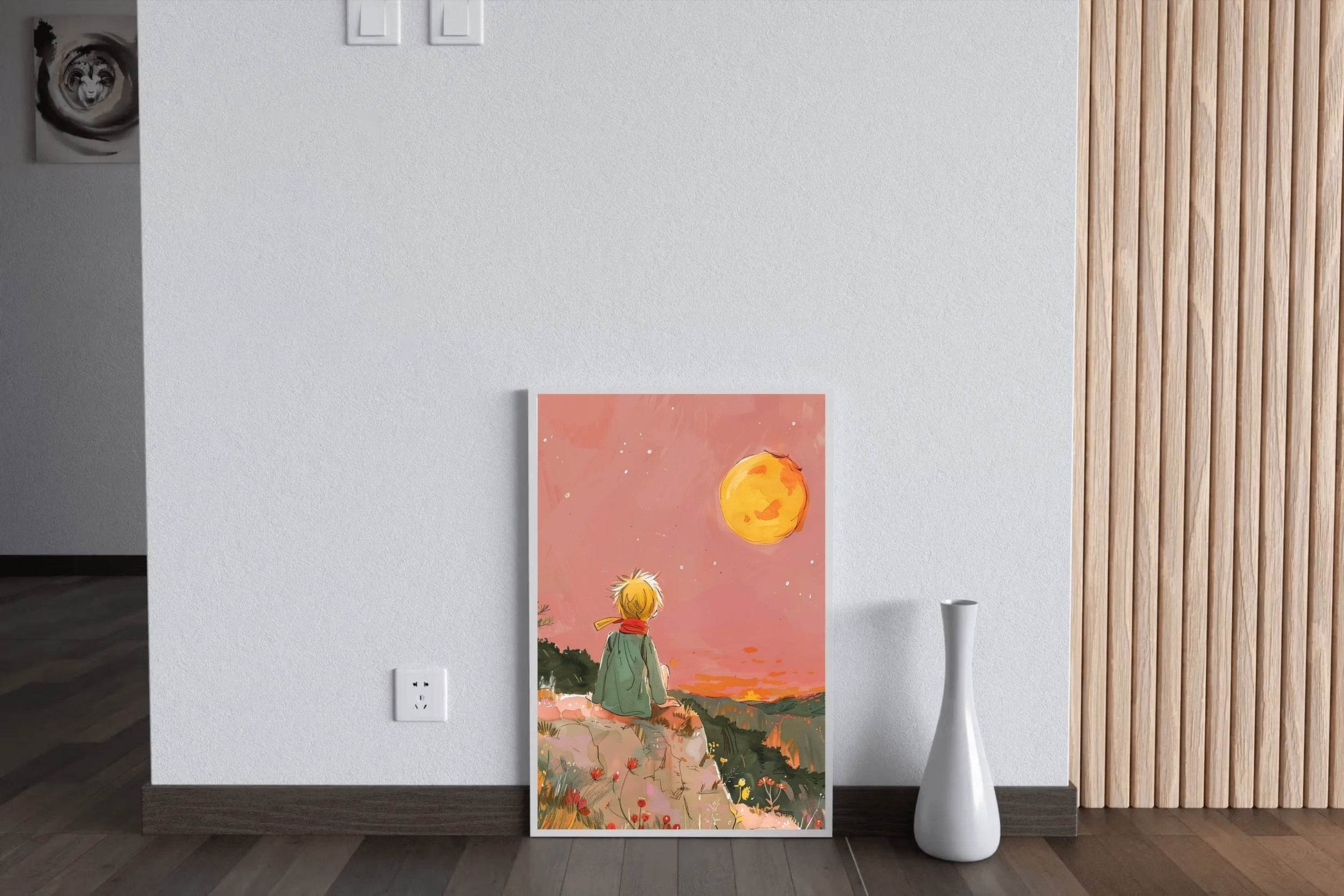 Boy Sitting on the Edge of the Mountain - beink online art store