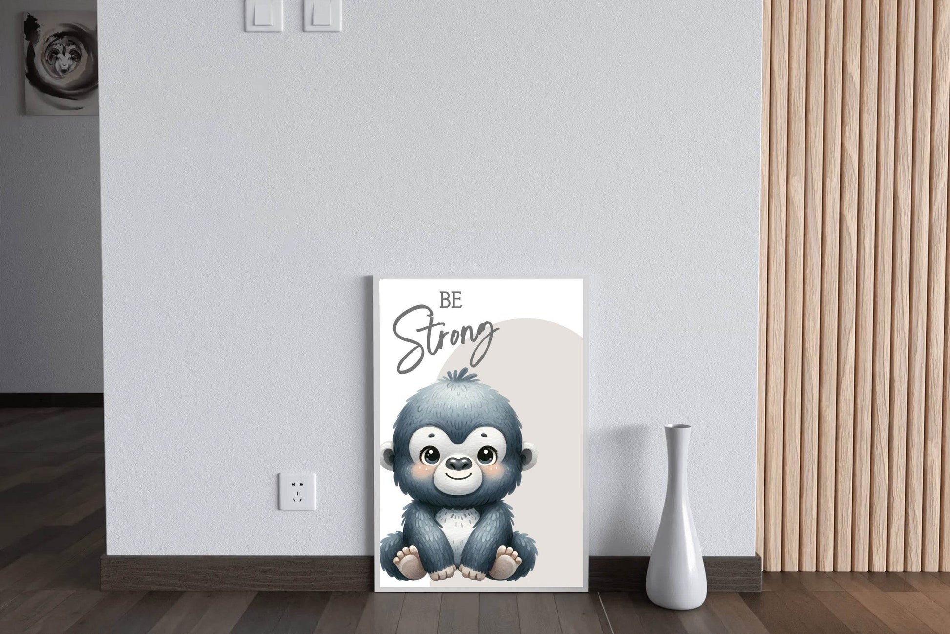 Watercolor Illustration of a Cute Baby Monkey - beink online art store
