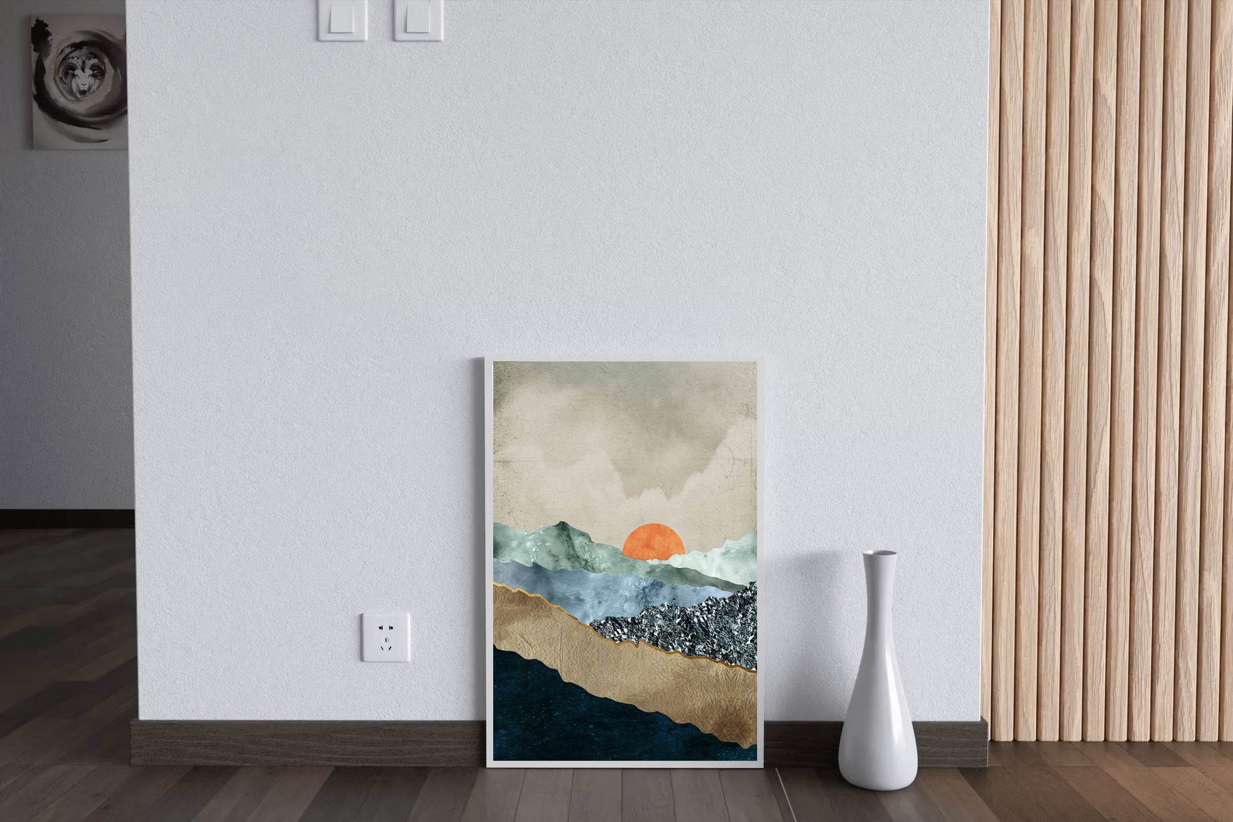 Golden Sunset Over Mountains Wall Art - beink online art store