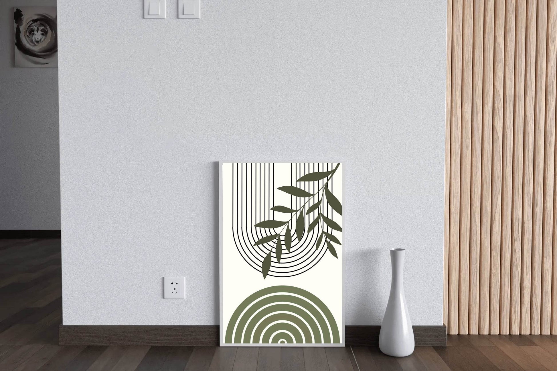 Abstract art Piece with a Leafy Branch ArtWork - beink online art store
