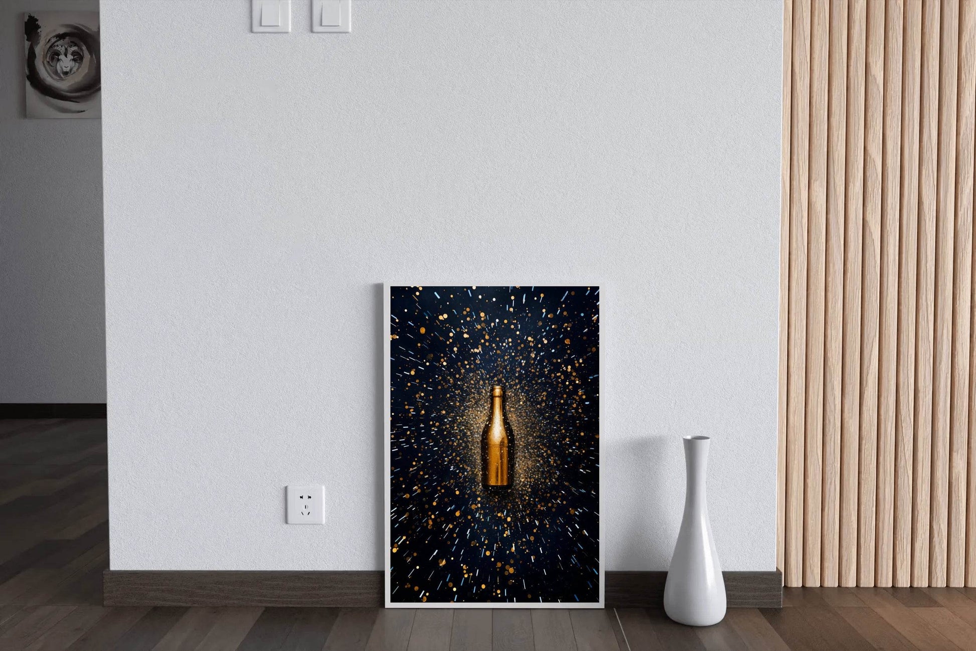 Golden Bottle Wall Art - beink online art store