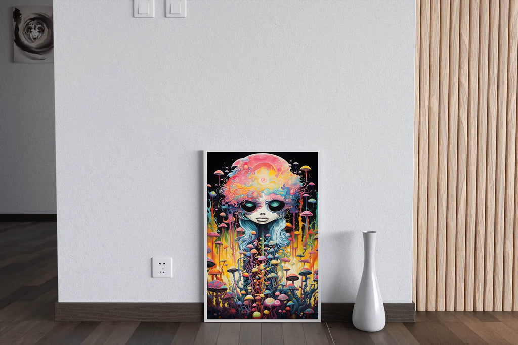 Fantasy Anime Head Mushroom Wall Art - beink online art store