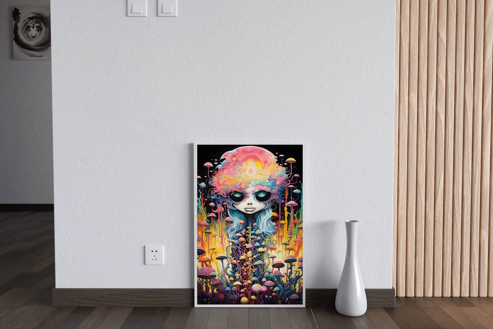Fantasy Anime Head Mushroom Wall Art - beink online art store