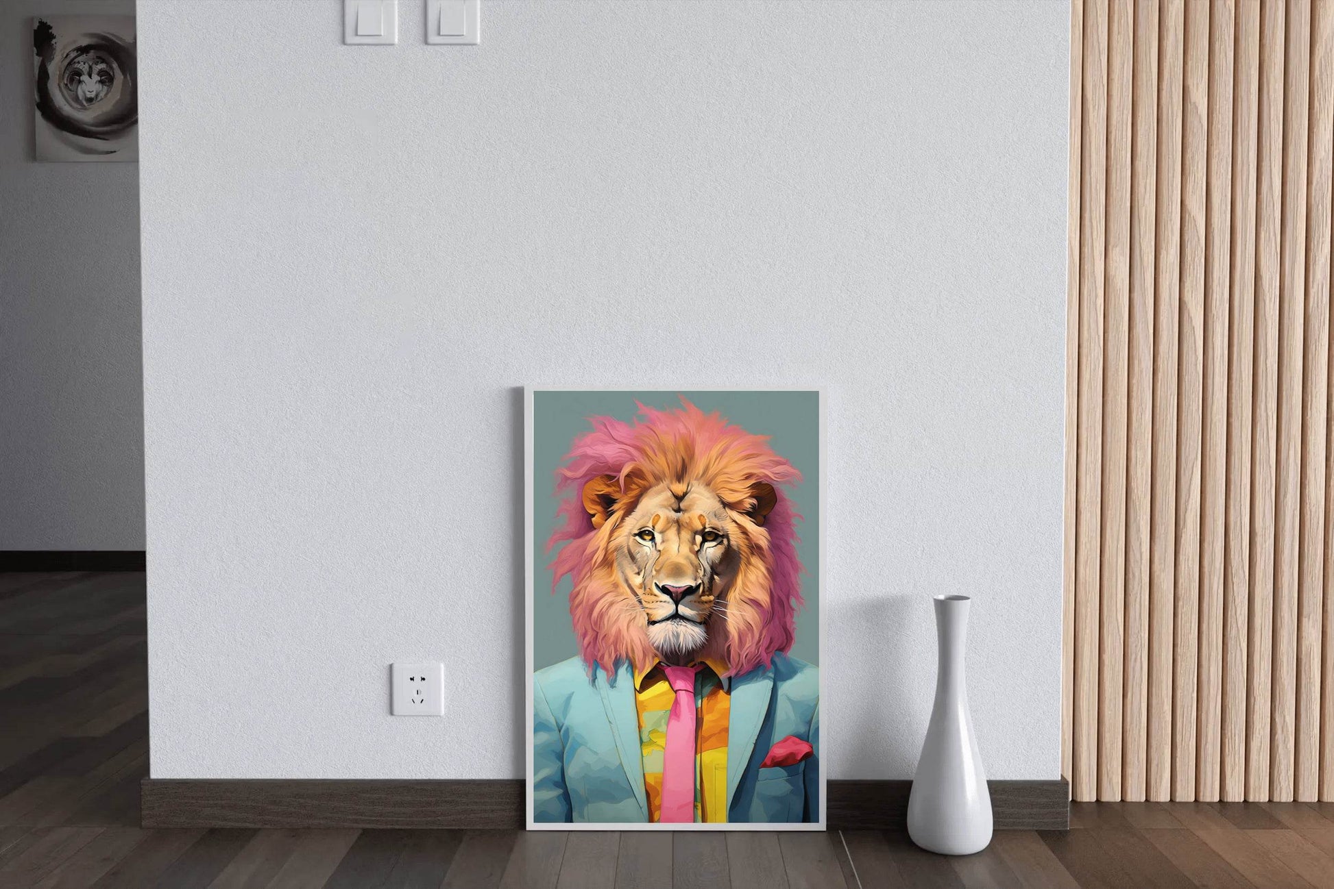 Colorful Painting of Lion Wearning Suit - beink online art store
