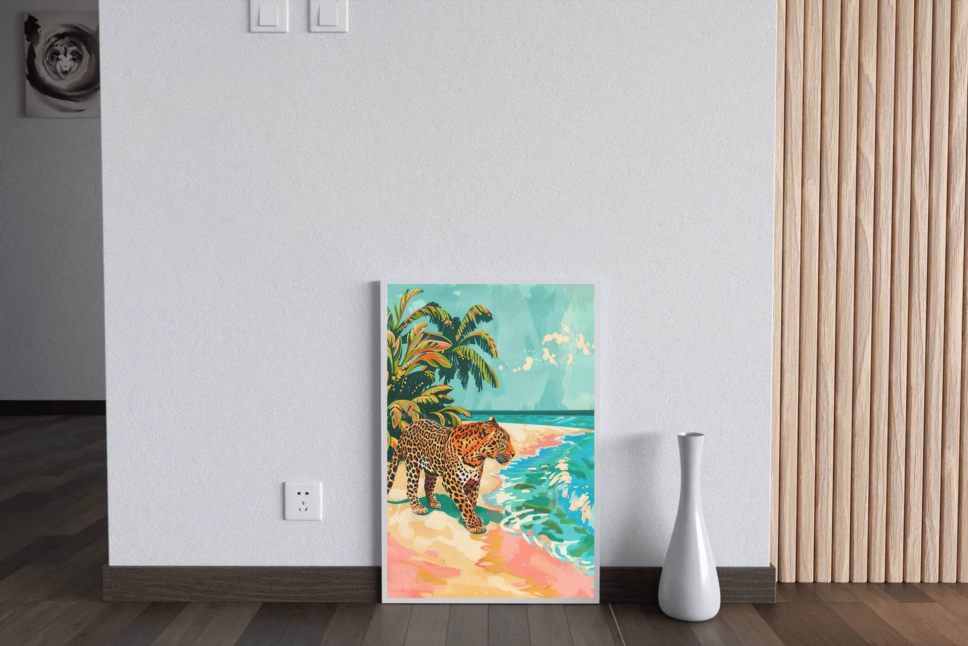 Leopard on the Beach Wall Art - beink online art store